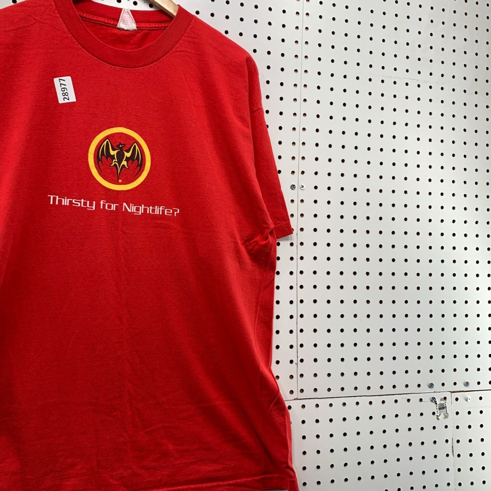 Alife VINTAGE Barcardi Shirt Adult Large Red Thirsty For Night Life Bat Logo 23X31 Size US L / EU 52-54 / 3 - 4 Thumbnail