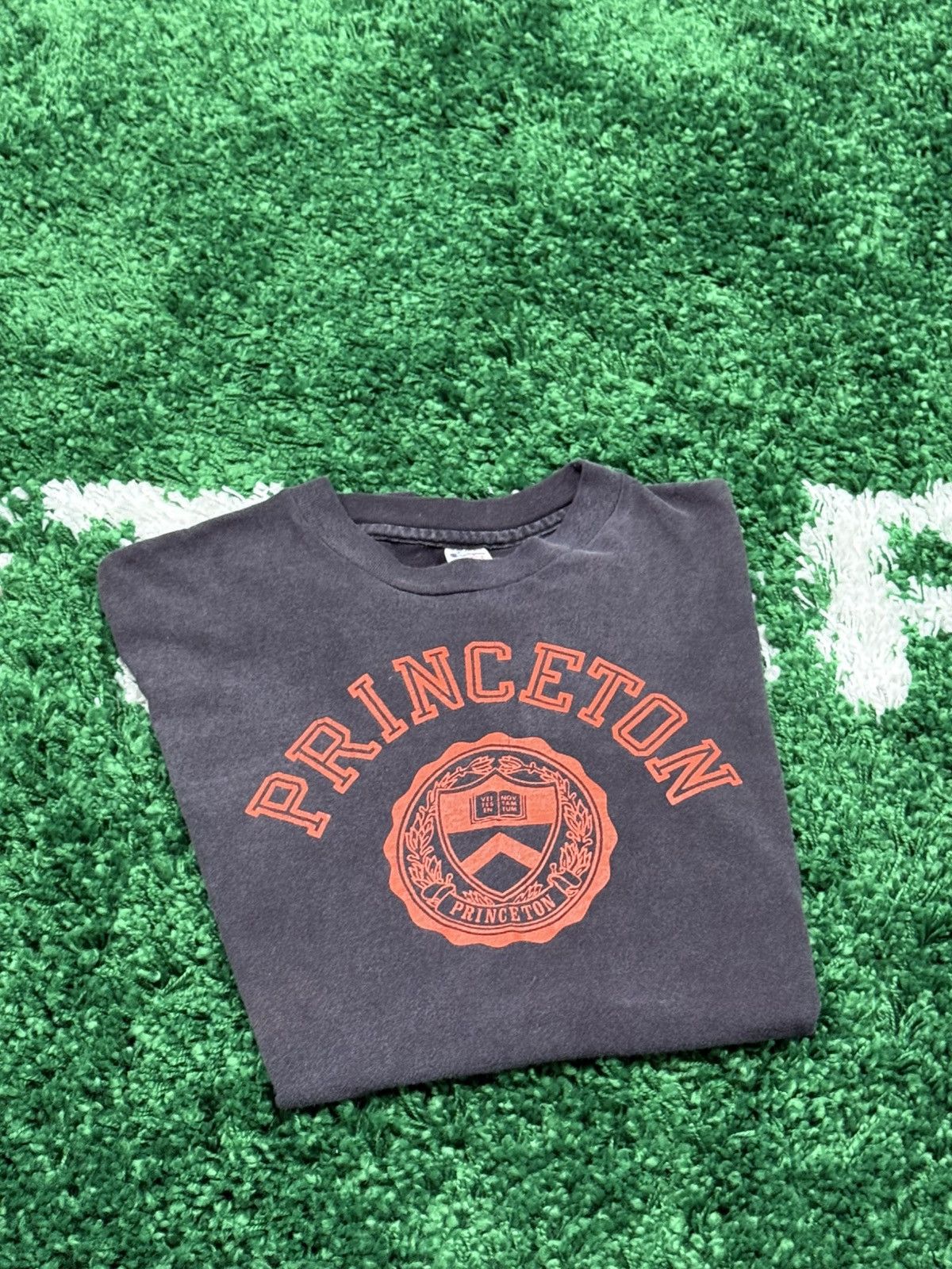 Champion × Vintage RARE 80s Princeton Grey Crest Logo Tee XL Size US XL / EU 56 / 4 - 3 Thumbnail