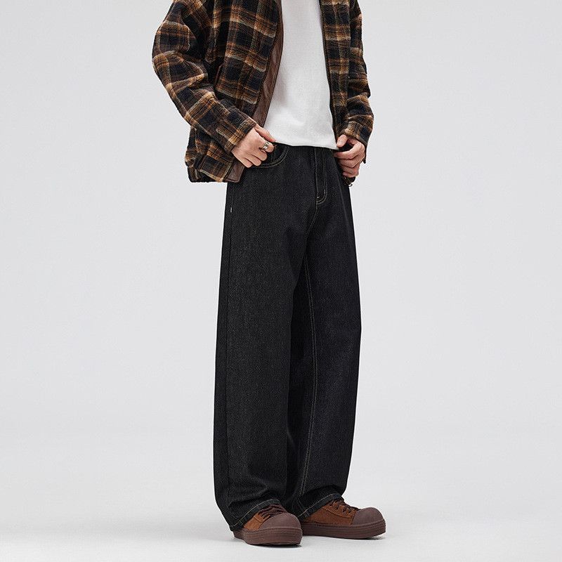 Japanese Brand American retro men's loose straight casual wide-leg jeans Size US 32 / EU 48 - 3 Thumbnail