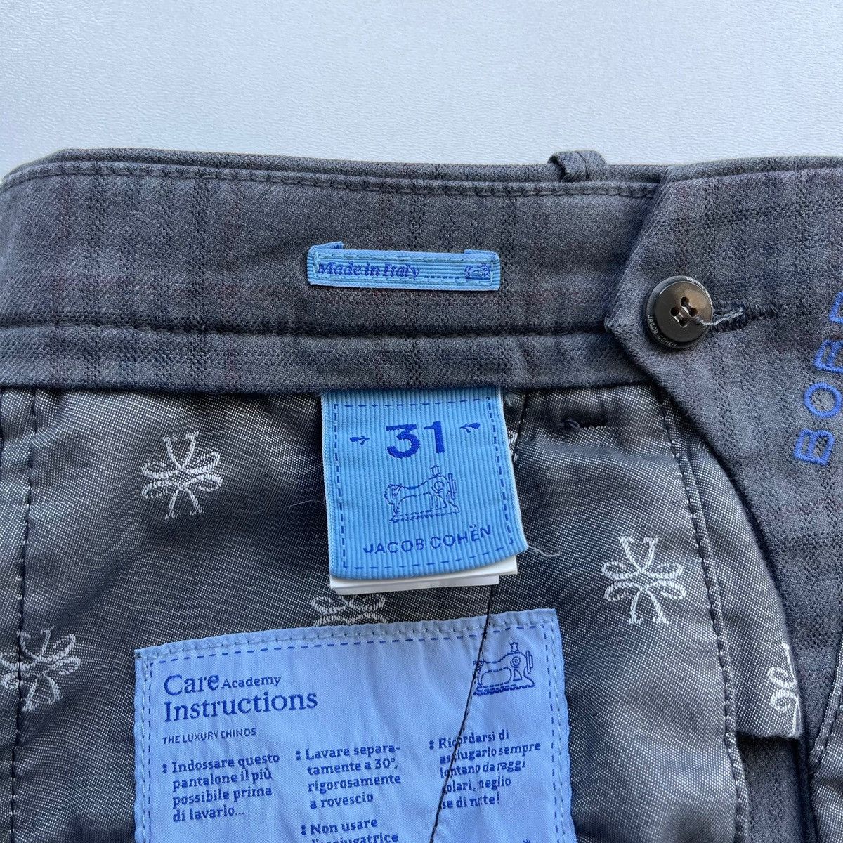 Jacob Cohen Jacob Cohen Academy Bobby Stretch Luxury Chino Checked Pants Size US 31 - 12 Thumbnail