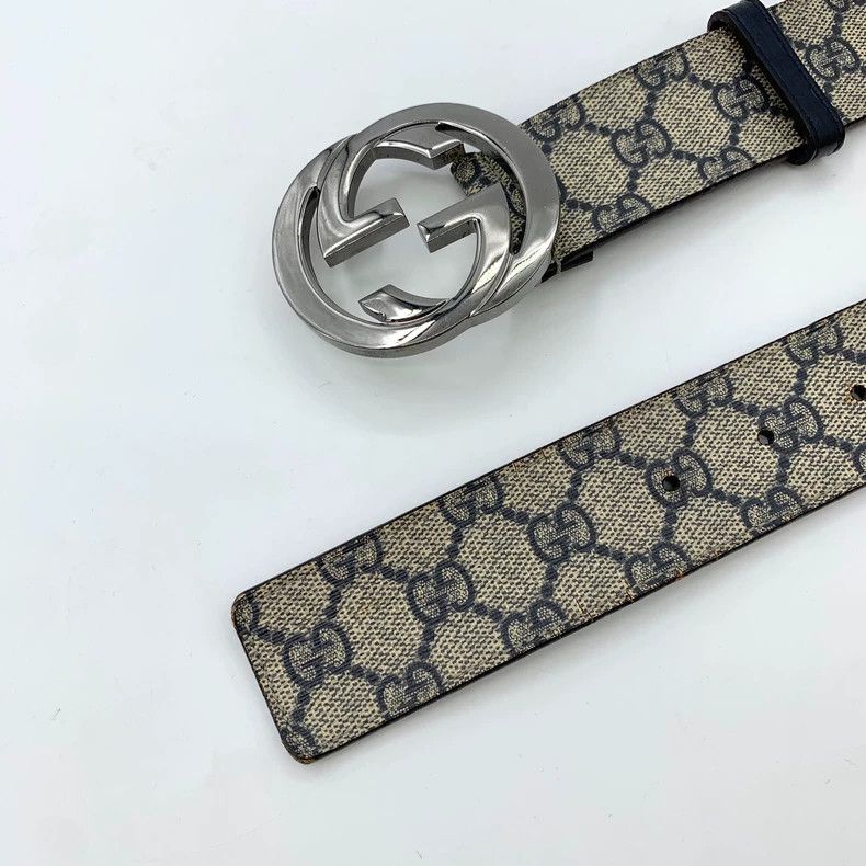 Gucci Gucci Beige logo jacquard print double G buckle belt belt 2 Size ONE SIZE - 4 Thumbnail