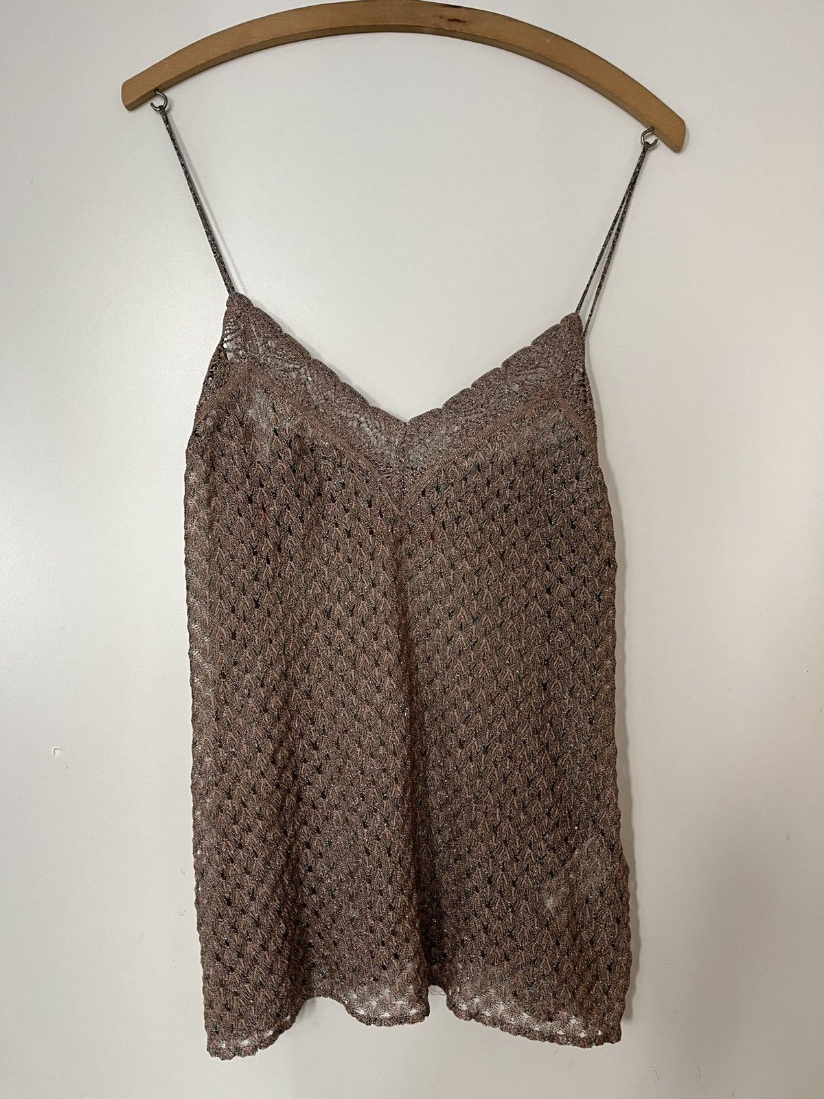 Missoni Missoni Metallic Knit Spaghetti Strap Top Size S / US 4 / IT 40 - 1 Thumbnail