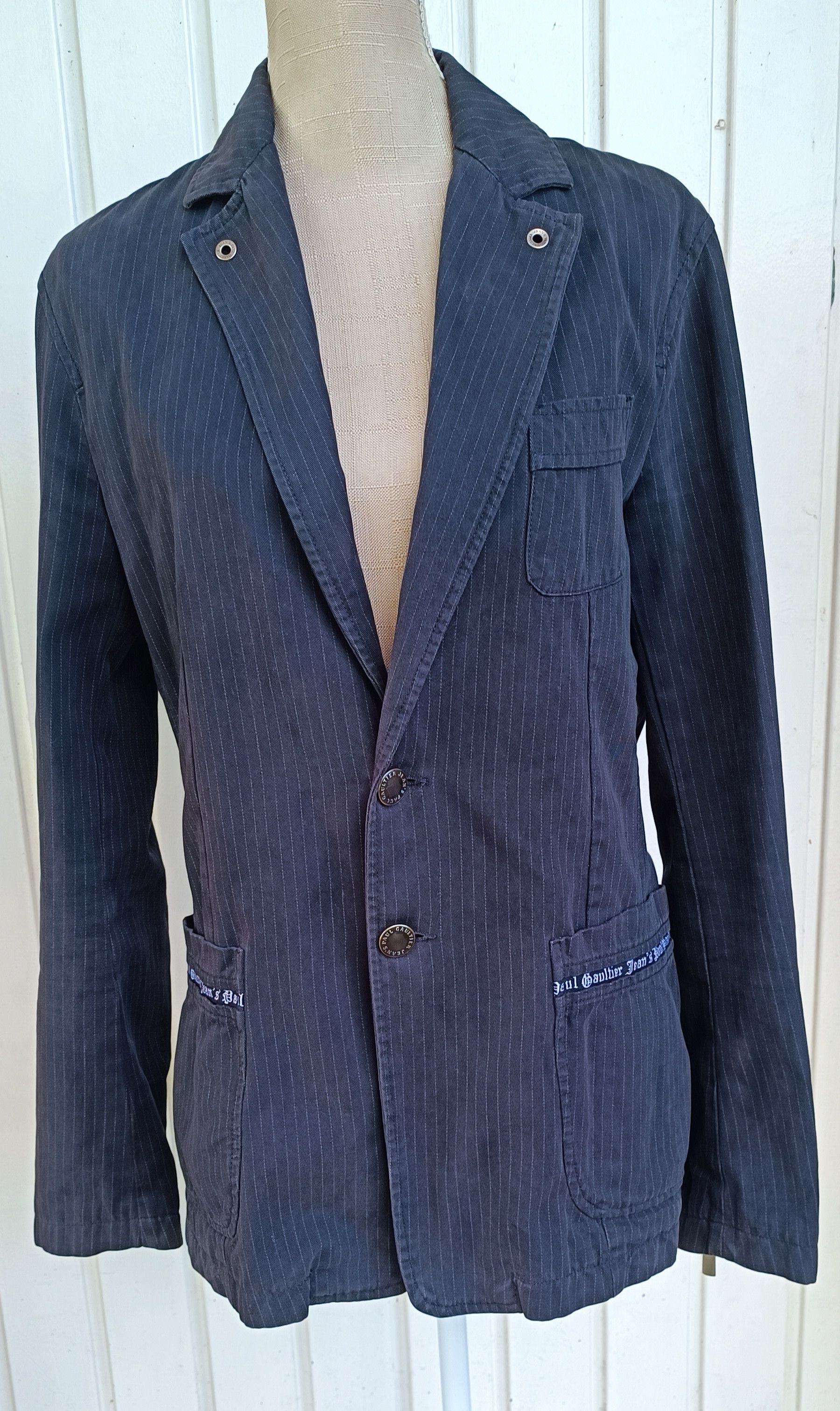Striped gray cotton jacket