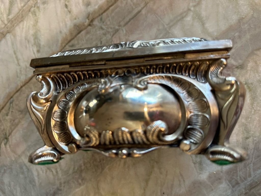 The Unbranded Brand Vintage Art Nouveau Silverplate Victorian Ornate 6” Jewely B Size ONE SIZE - 4 Thumbnail