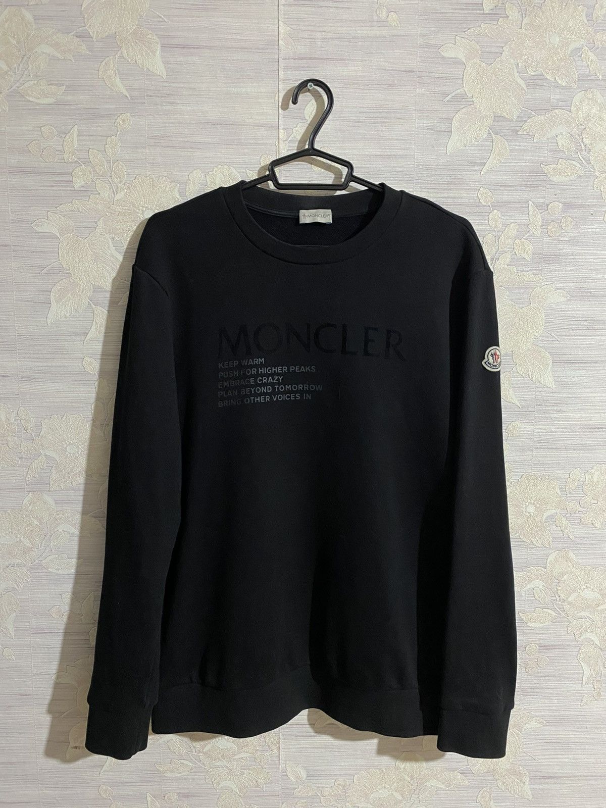 Moncler Black Sweatshirt Big Logo Size X-large