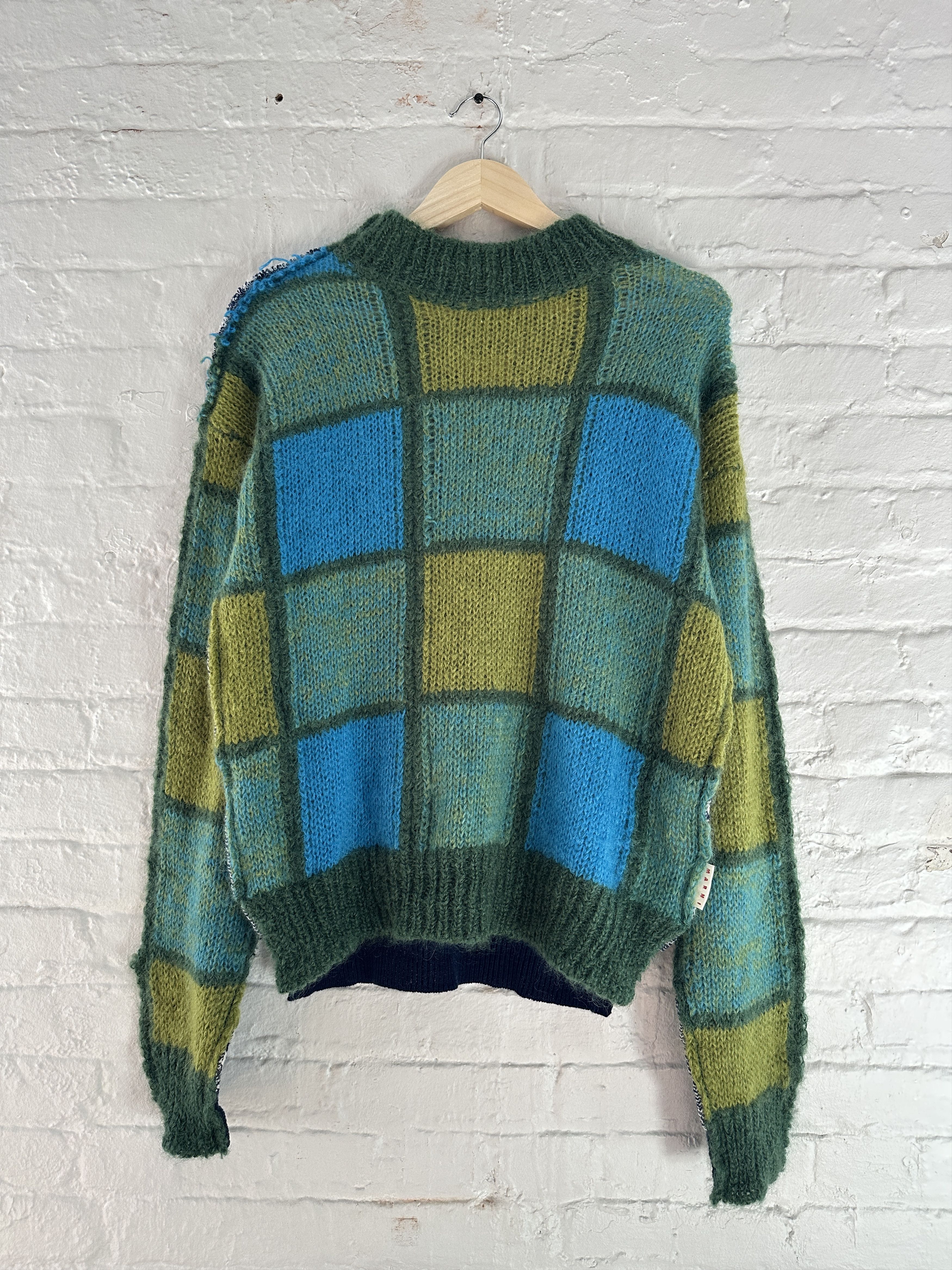 Pre-owned Marni Check Wool/mohair Blend Sweater In Multi