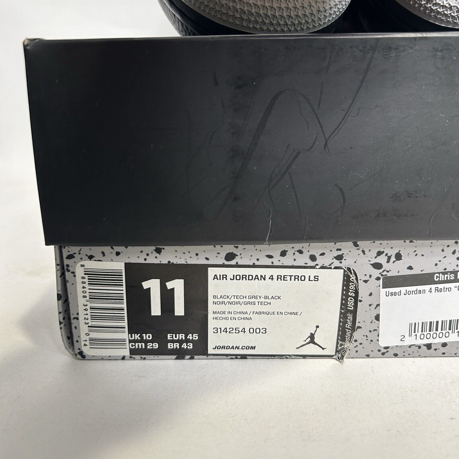 Nike Nike Air Jordan 4 Retro Men's LS “Black Oreo” 2024 Size US 11 / EU 44 - 9 Thumbnail