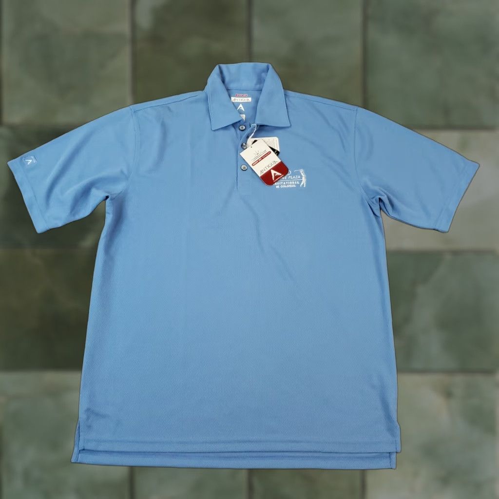 Vintage Antigua Polo Shirt Mens M Blue Short Sleeve Casual Wicking Crown Plaza Polo Shirt M Men Blue Casual Outdoor Logo Lightweight Polyester Sport Shirt Size US M / EU 48-50 / 2 - 1 Thumbnail