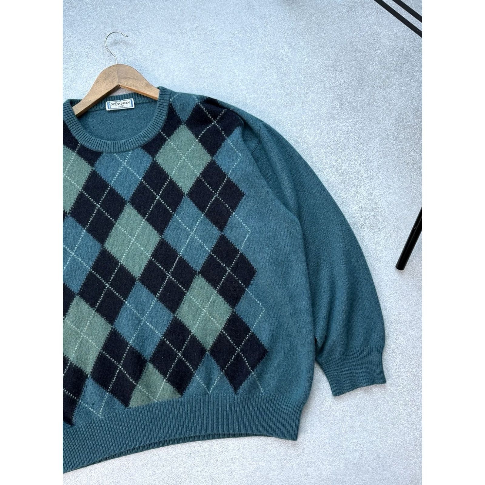 Yves Saint Laurent VINTAGE Yves Saint Laurent Tricots Sweater Men’s Wool Knit Crew Neck L-XL Gray YSL Pullover Vintage 90s Luxury Made In Italy Mens Size US L / EU 52-54 / 3 - 4 Thumbnail