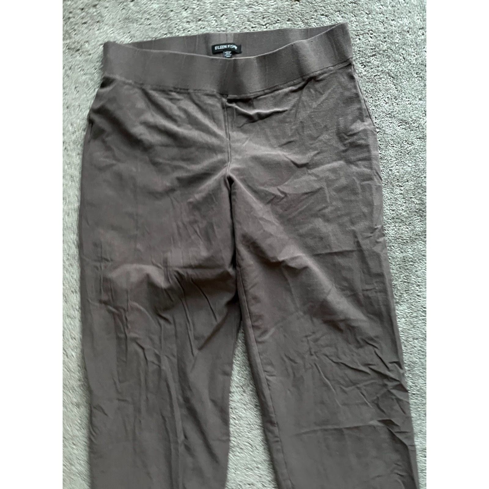 Eileen Fisher Eileen Fisher Pants Womens Size M Brown Viscose Blend Knit Office Dress Pants Straight Front Pull On Elastic Waist Comfort Easy Care Women Size 32" / US 10 / IT 46 - 2 Thumbnail