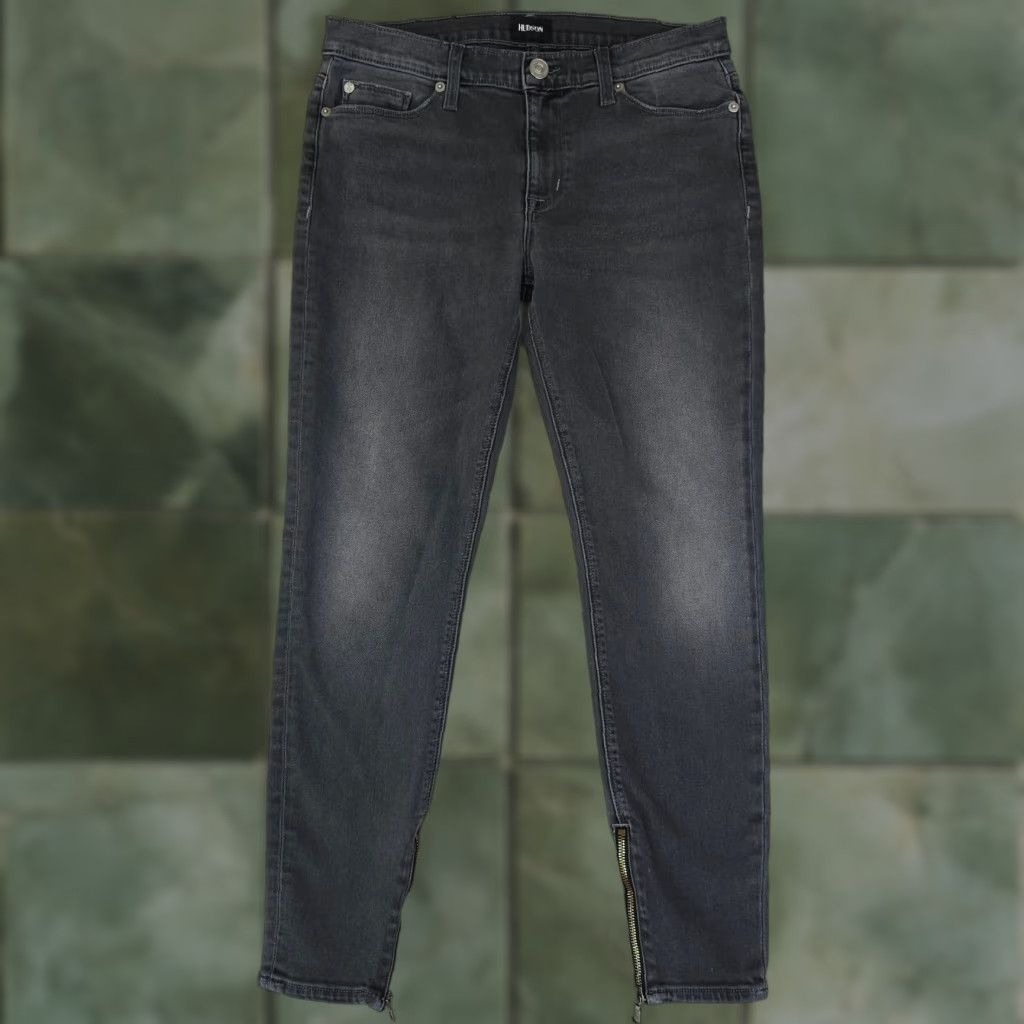 Hudson Hudson Jeans Womens 28 Gray Nico Mid Rise Crop Super Skinny Ankle Zip Stretch Jeans Size 28" / US 6 / IT 42 - 1 Thumbnail