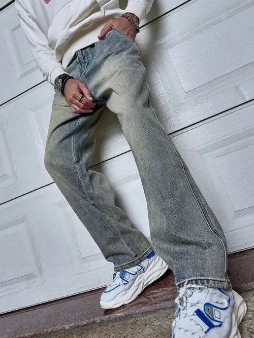 Jean VINTAGE washed retro 90s denim jeans Size US 36 / EU 52 - 2 Thumbnail