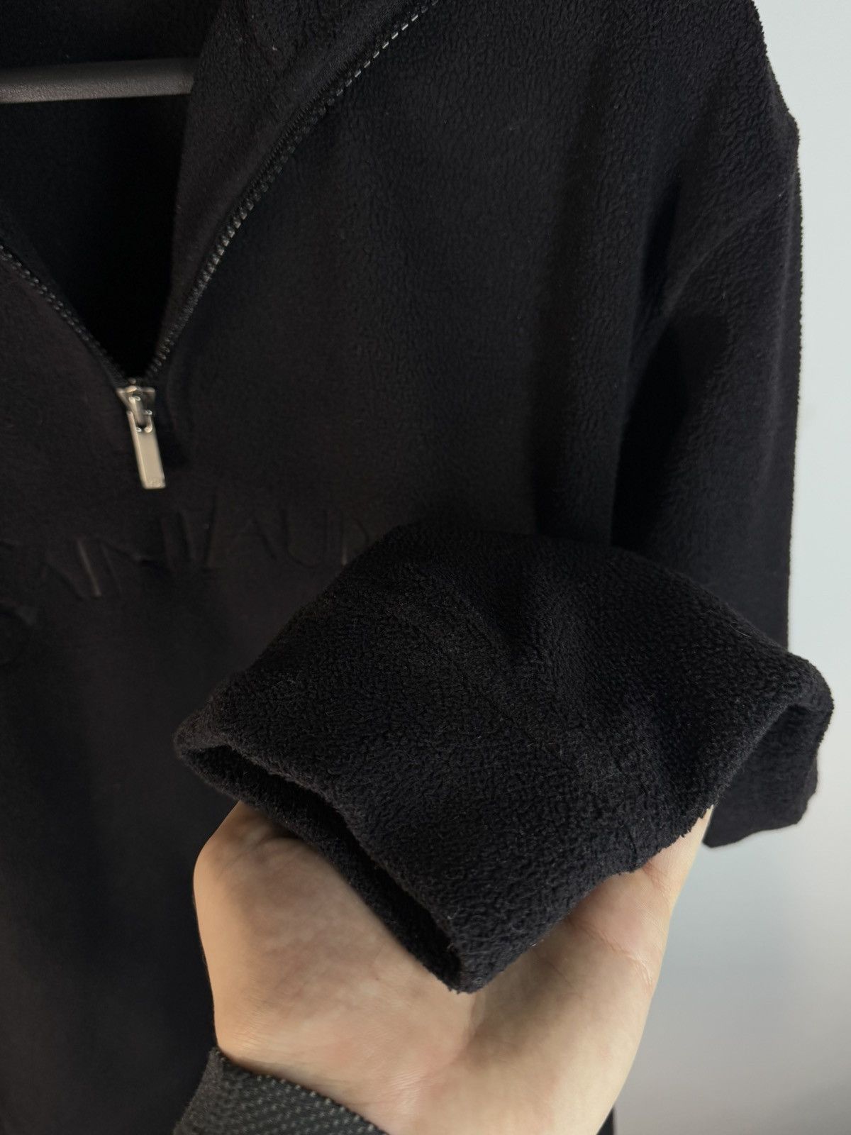 Yves Saint Laurent Fleece Black YSL Sweatshirt 1/4 Zip Big Logo YSL Sweater Size US S / EU 44-46 / 1 - 9 Thumbnail