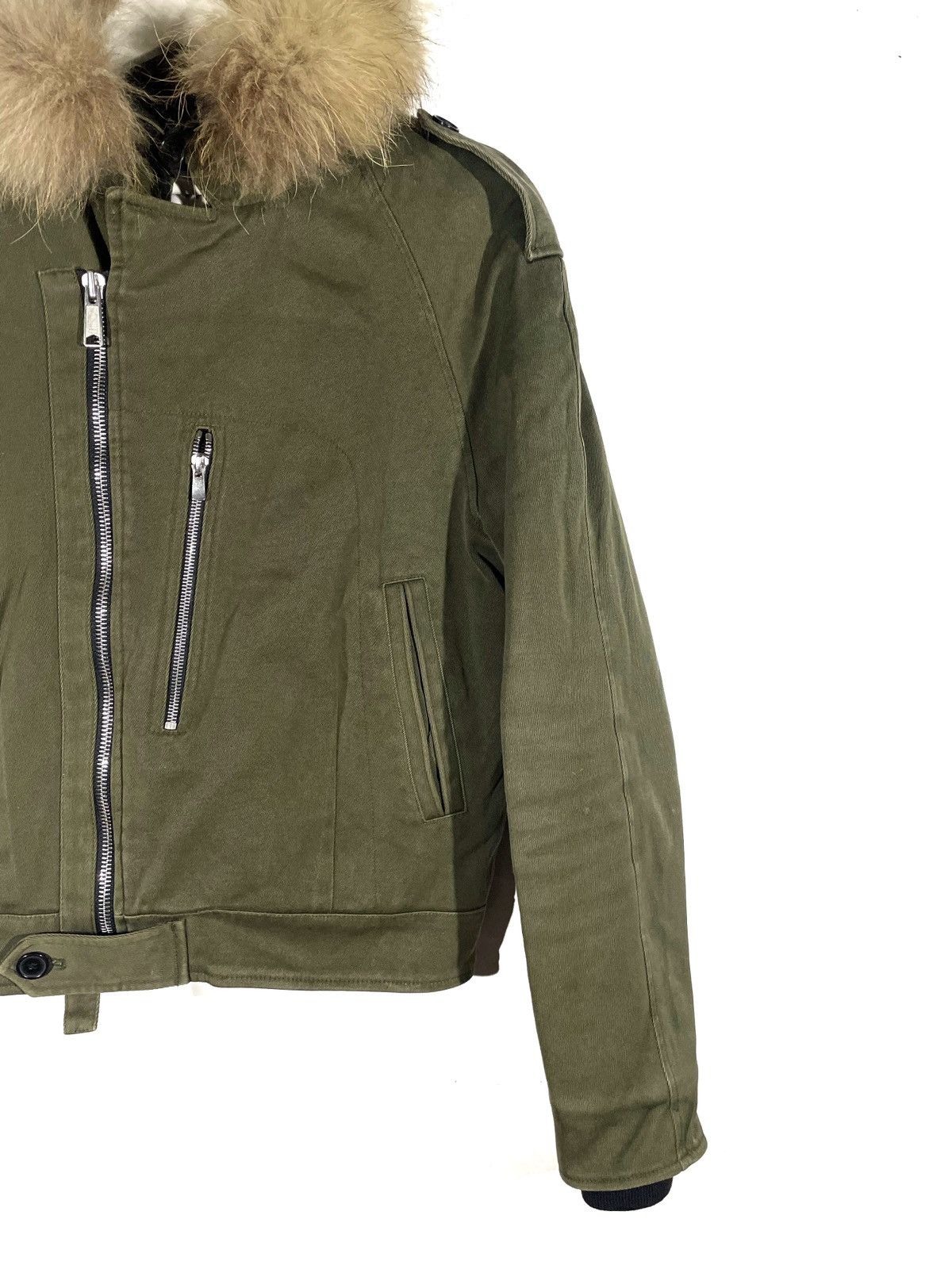 Sandro Sandro Paris Women Denim Green Fur Opium Jacket Size S Size S / US 4 / IT 40 - 2 Thumbnail