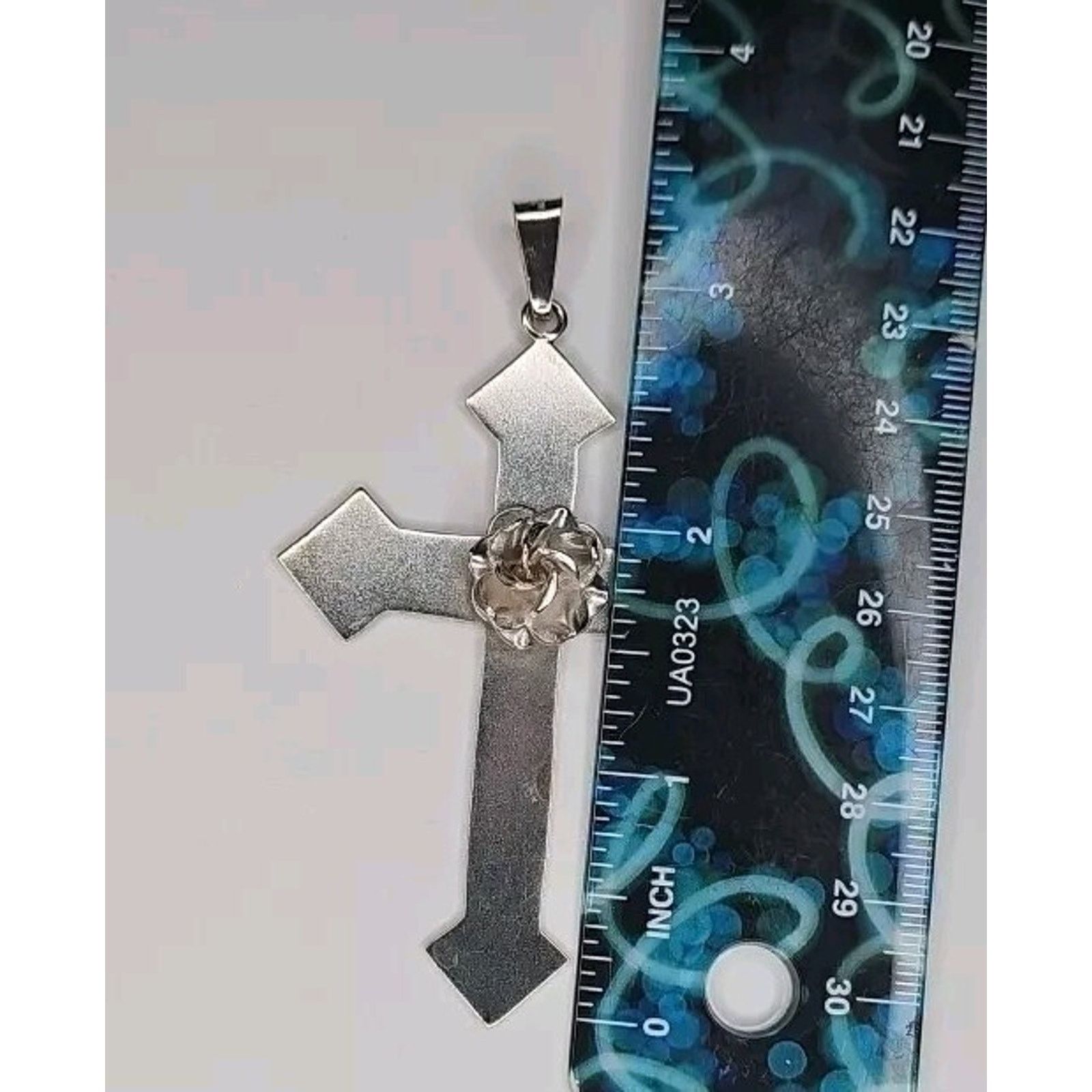 Other Silver 925 Cross Crucifex Pendant Charm Rose Size ONE SIZE - 2 Thumbnail