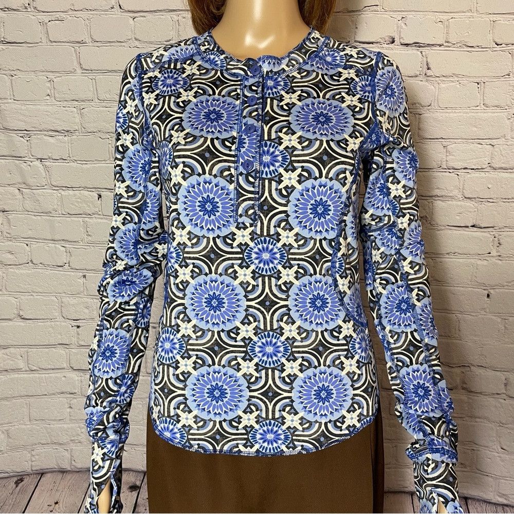 Free People New Free People Fireside Long Sleeve Base Layer Blue Top Si Size M / US 6-8 / IT 42-44 - 9 Thumbnail
