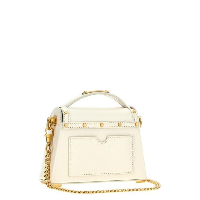 Balmain BALMAIN B-buzz Dynasty Small White Leather Shoulder Bag New Size ONE SIZE - 2 Thumbnail