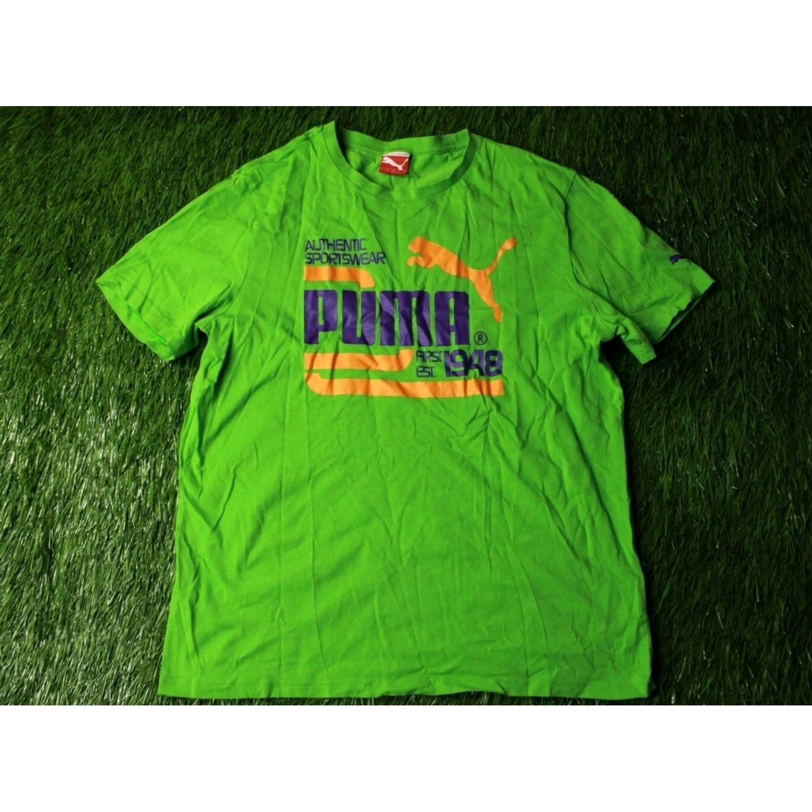 Puma PUMA MENS CASUAL SHIRT T-SHIRT TEE JERSEY TRIKOT MAGLIA SIZE L Green Solid Graphic Print Short Sleeve Size US L / EU 52-54 / 3 - 2 Thumbnail