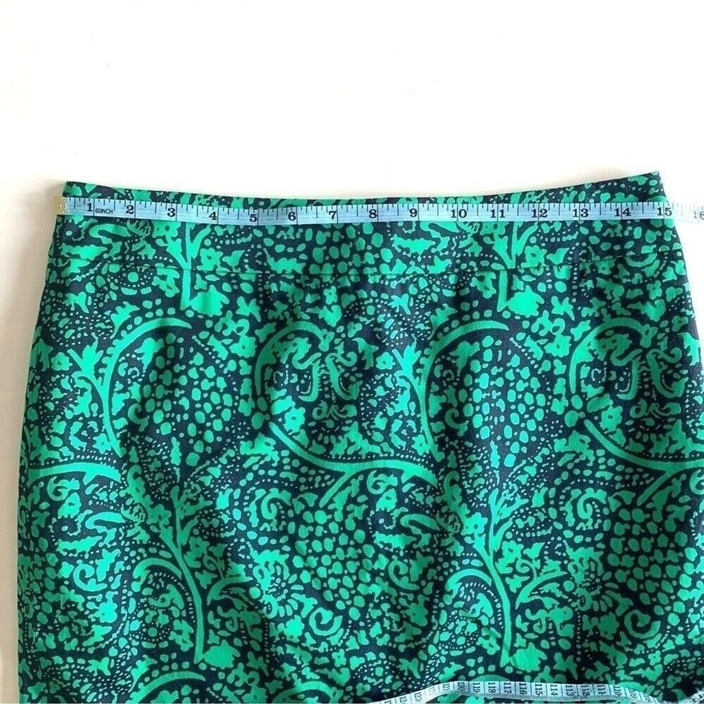 Ann Taylor Ann Taylor Factory Green Patterned Mini Pencil Skirt Size 4 Size 27" / US 4 / IT 40 - 9 Thumbnail