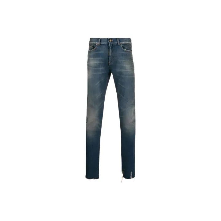 Saint Laurent Blue Straight Leg Jeans for Men