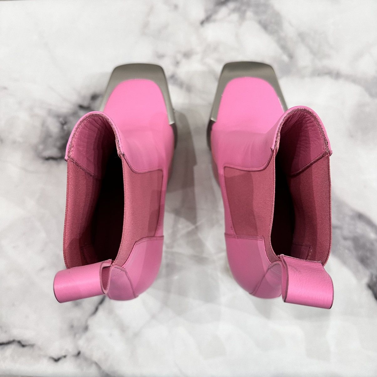 Rick Owens RICK OWENS ROSE PINK LEATHER PLATFORM KISS BOOTS SIZE 37 Size US 7 / IT 37 - 6 Thumbnail