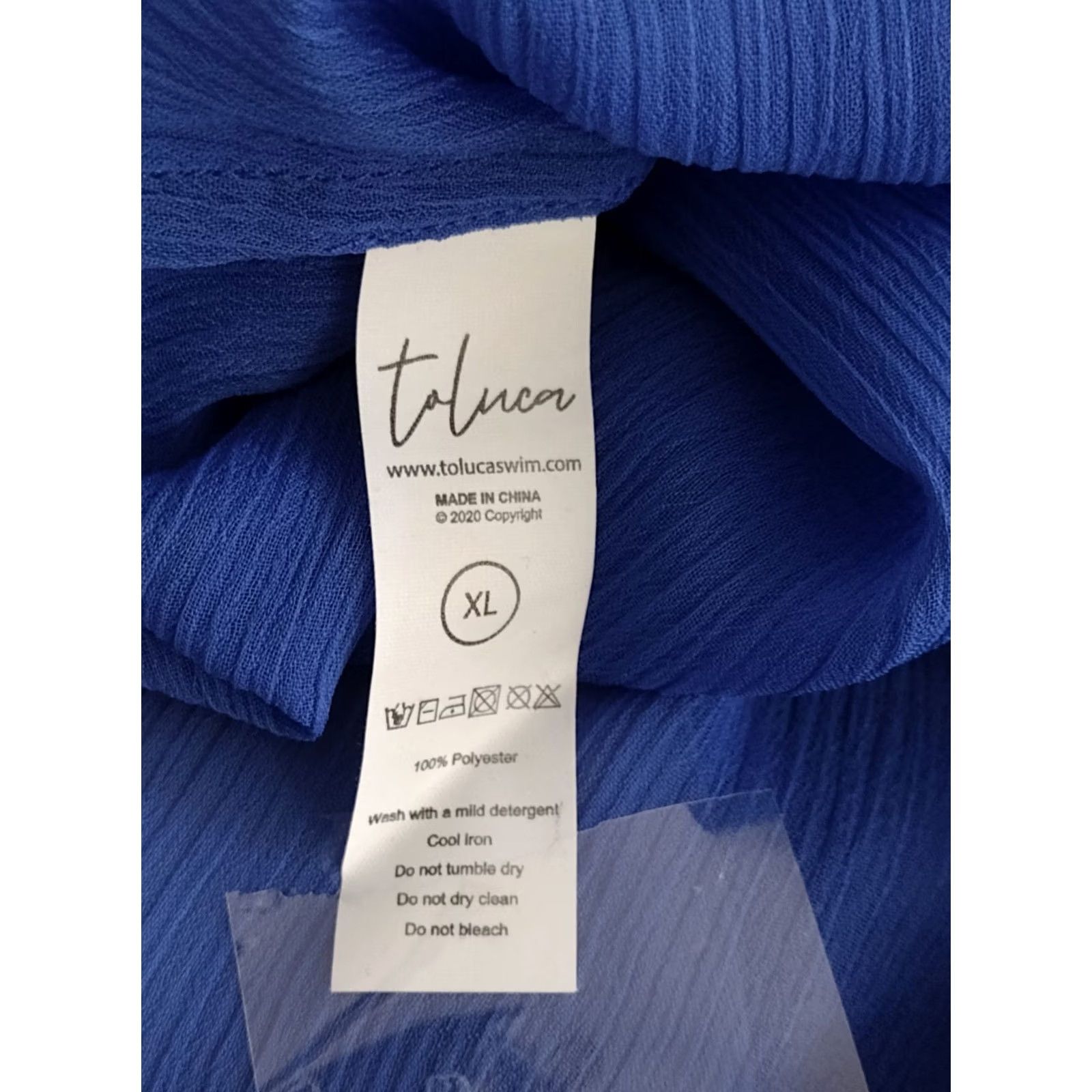 Swims Toluca Swim Women's Mini Cowl Neck Sheer Dress Blue XL Dress Casual Beach Sleeveless Knee Length Women XL Blue Size XL / US 12-14 / IT 48-50 - 5 Thumbnail