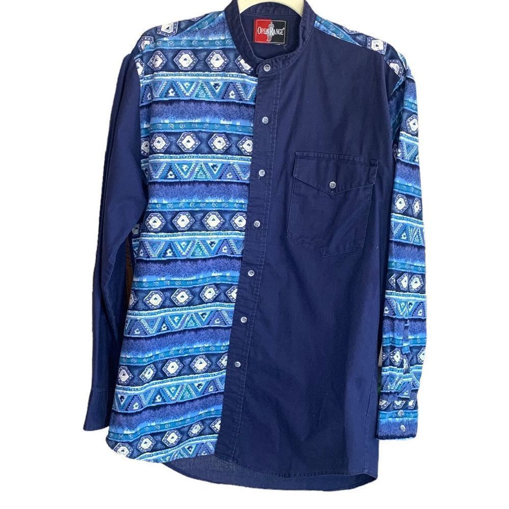 Vintage Vintage Open Range Southwestern Patchwork Button-Up Shirt Ma Size US M / EU 48-50 / 2 - 5 Thumbnail