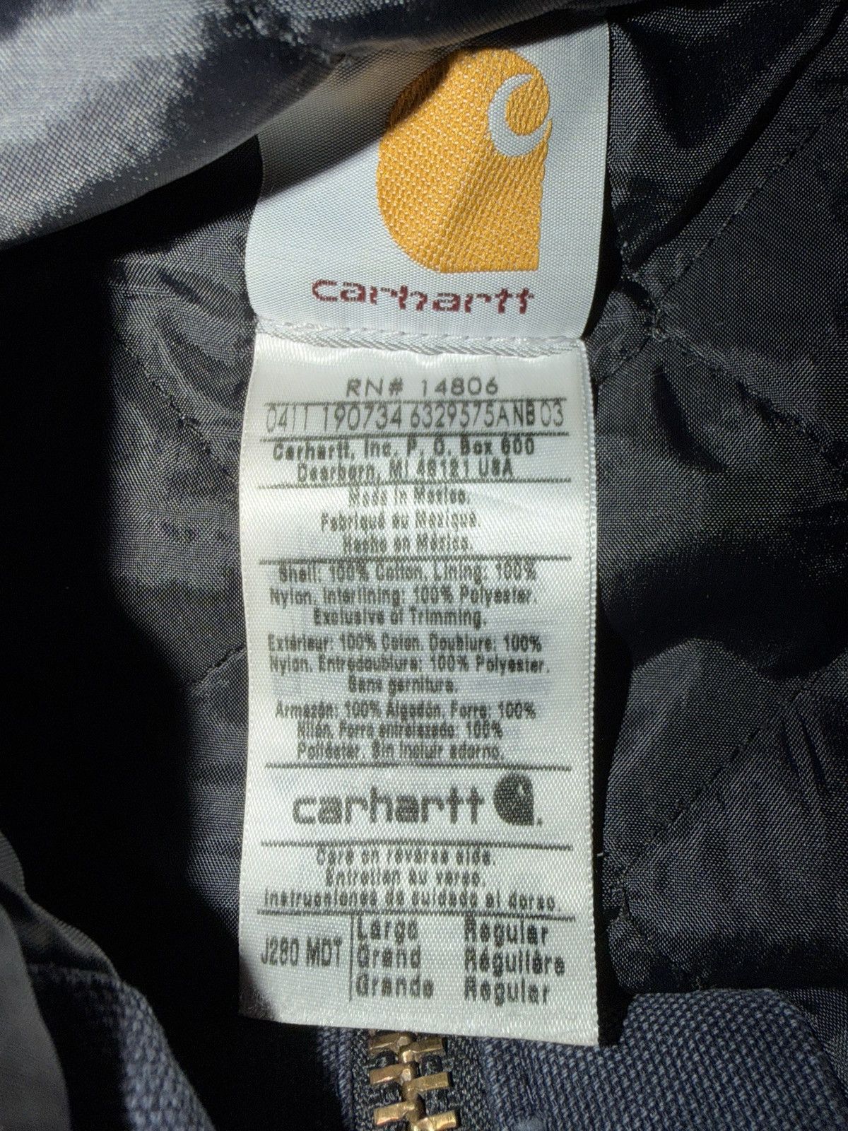 Carhartt Vintage Navy Blue Carhartt J280 MDT Size US L / EU 52-54 / 3 - 3 Thumbnail