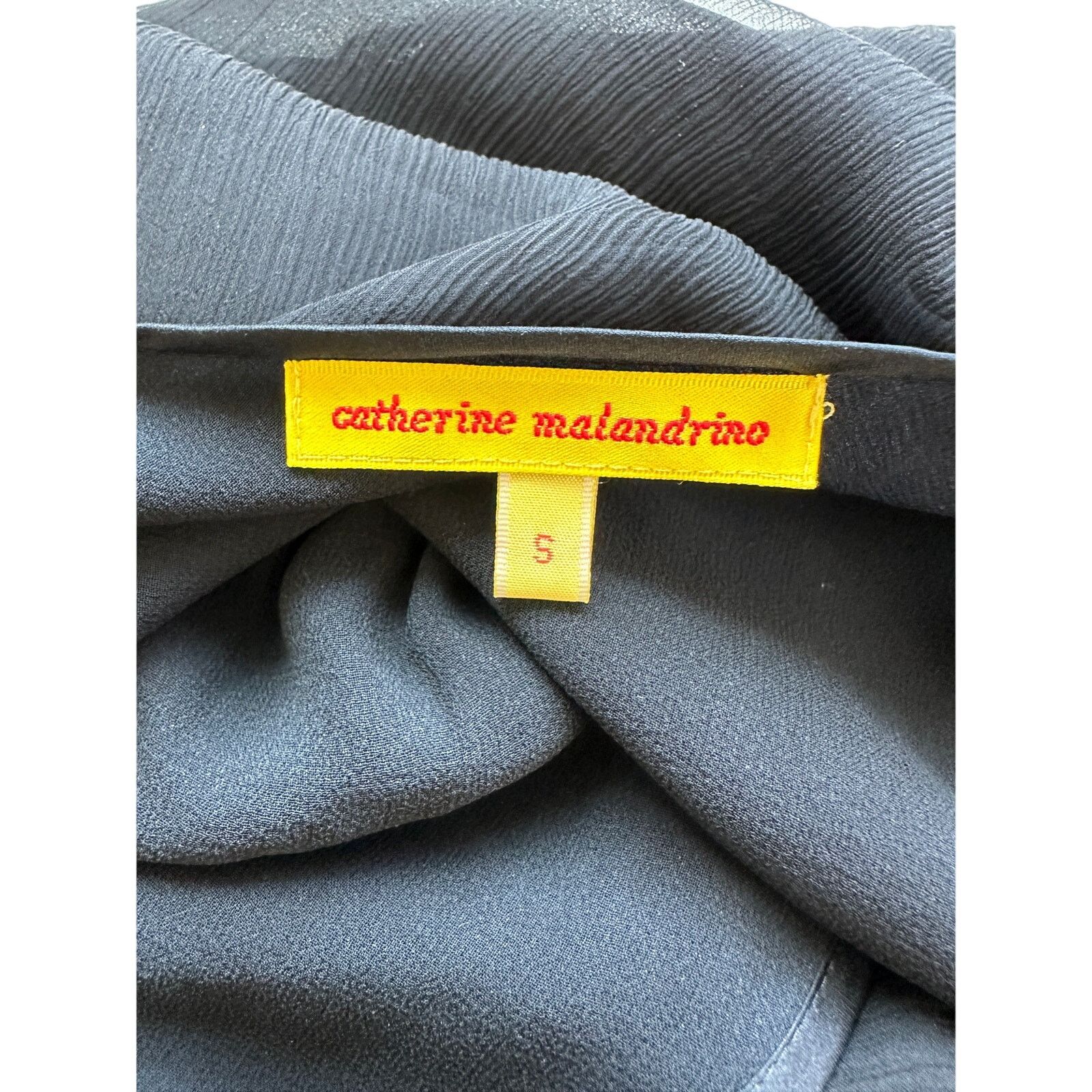 Other Catherine Malandrino Black Deep-V Satin 3/4 Sleeve Blouse S Size S / US 4 / IT 40 - 8 Thumbnail