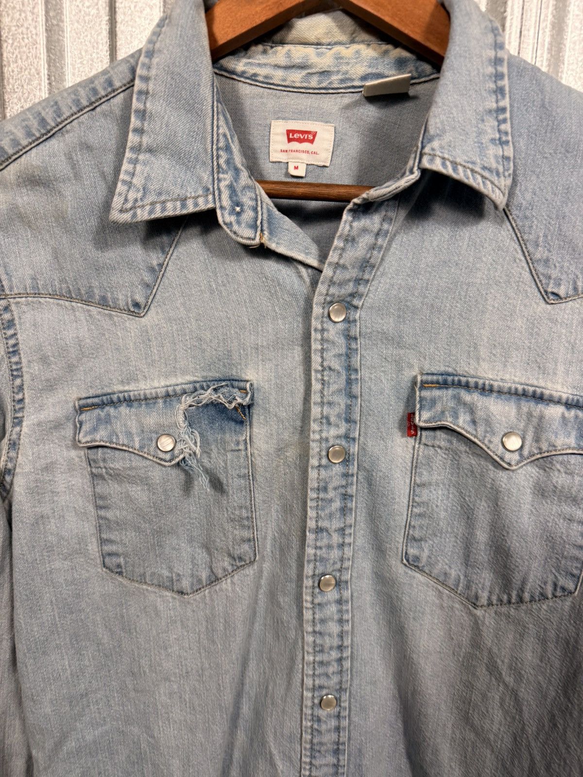 Levi's Levis Classic Denim Western Pearl Snap Cowboy Button Up Size US M / EU 48-50 / 2 - 7 Thumbnail