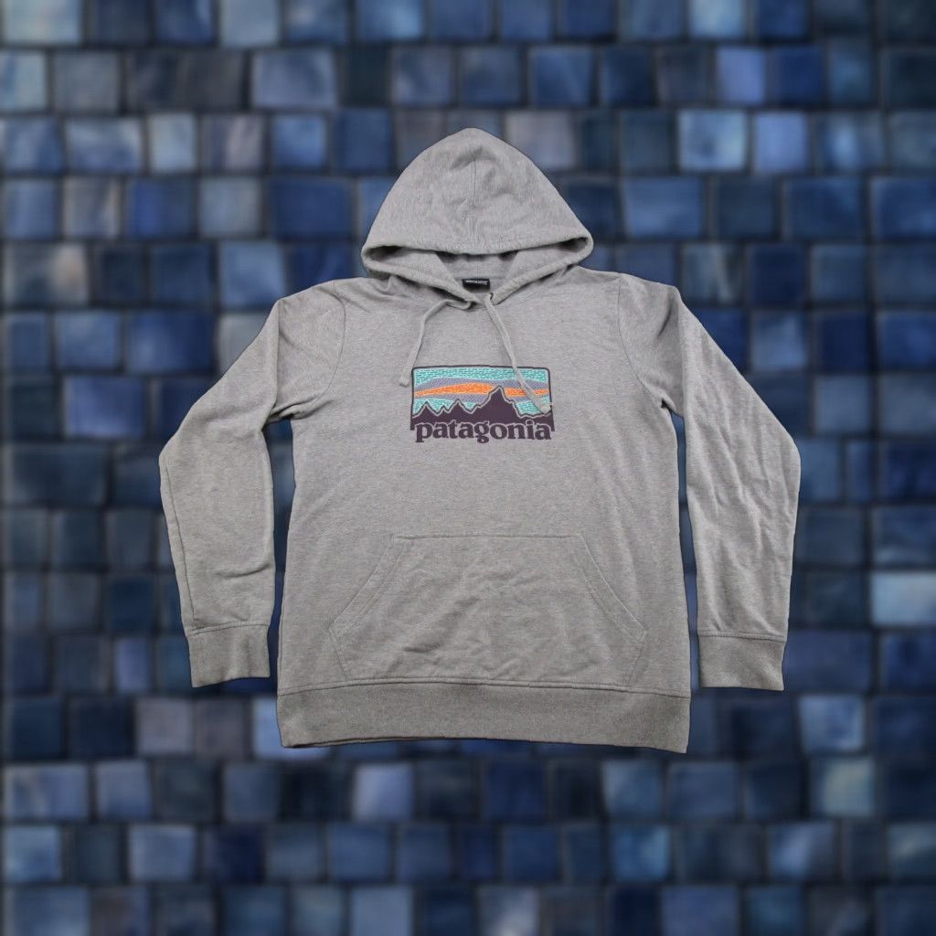 Patagonia Patagonia Hoodie Women’s Pullover Gray 73 Ahnya Solar Rays ‘73 Logo Fleece Lining Pocket Long Sleeve Size L Retro 90s Outdoor Casual Workwear Size L / US 10 / IT 46 - 1 Thumbnail