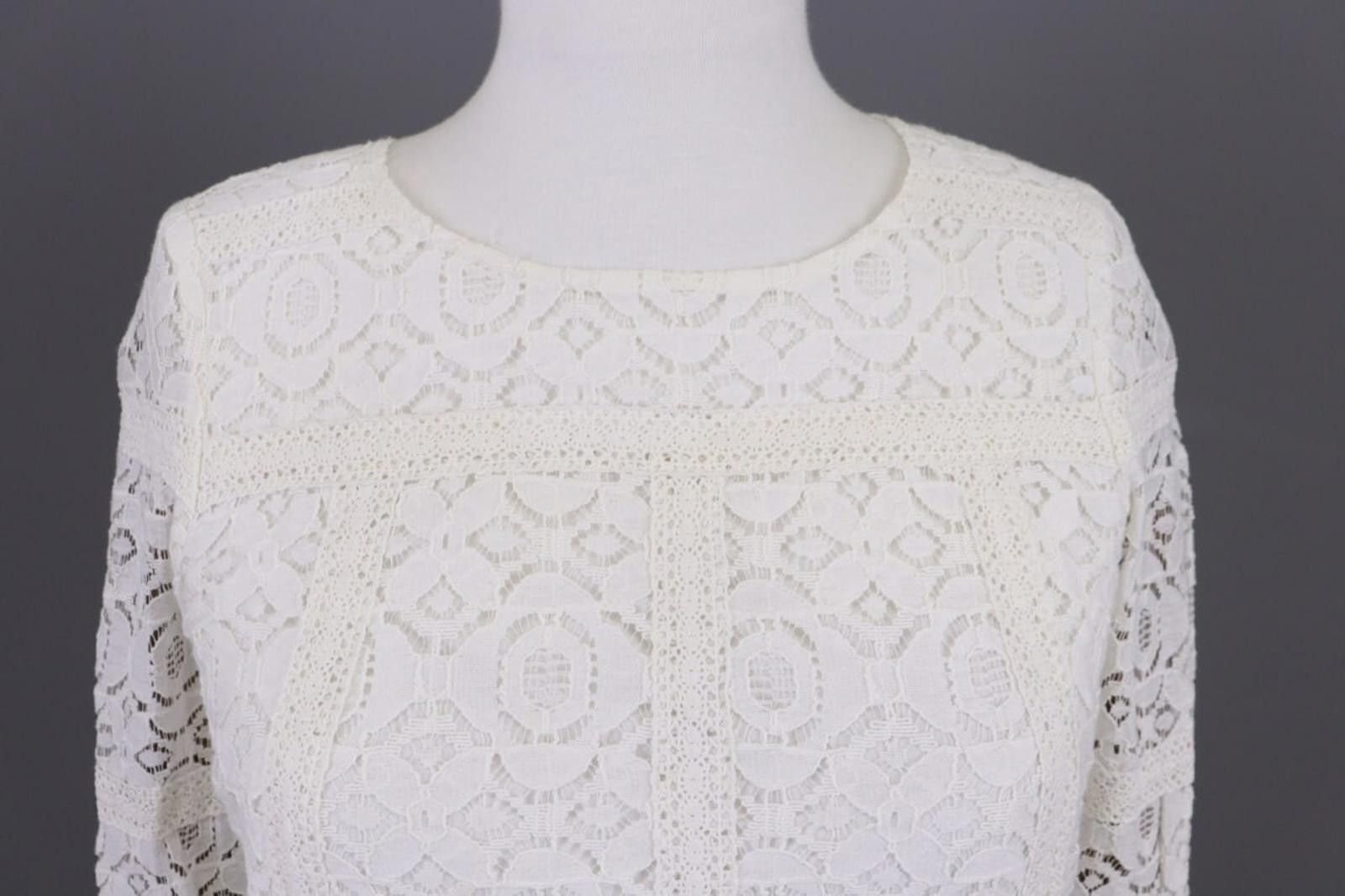 Designer Sezane x La Redoute White Mesh Floral Mini Dress Size 8 Size M / US 6-8 / IT 42-44 - 3 Thumbnail