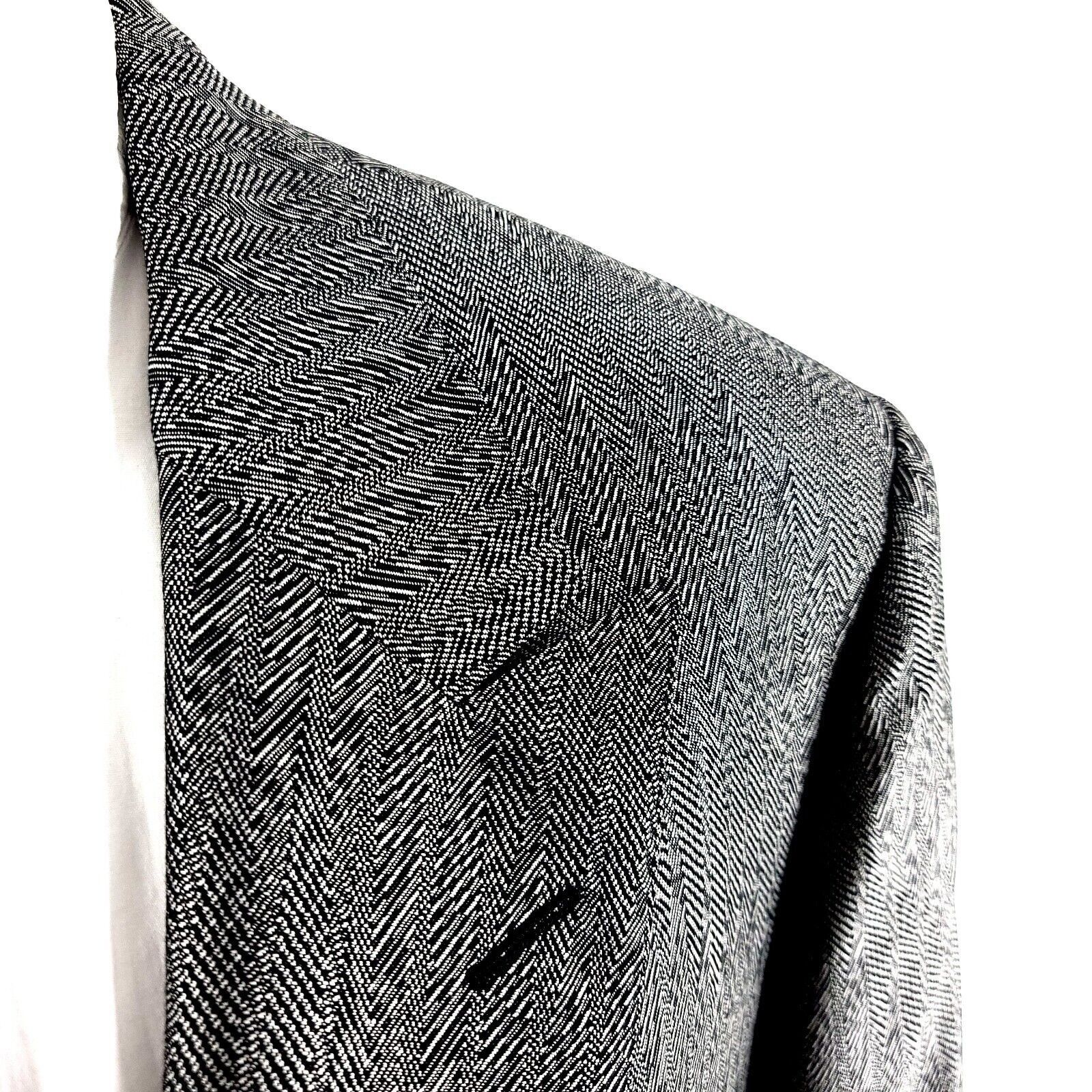 Versace Versace Hand Made Wool Silk 2 Button Blazer 44R Metallic Sil Size 44R - 2 Thumbnail