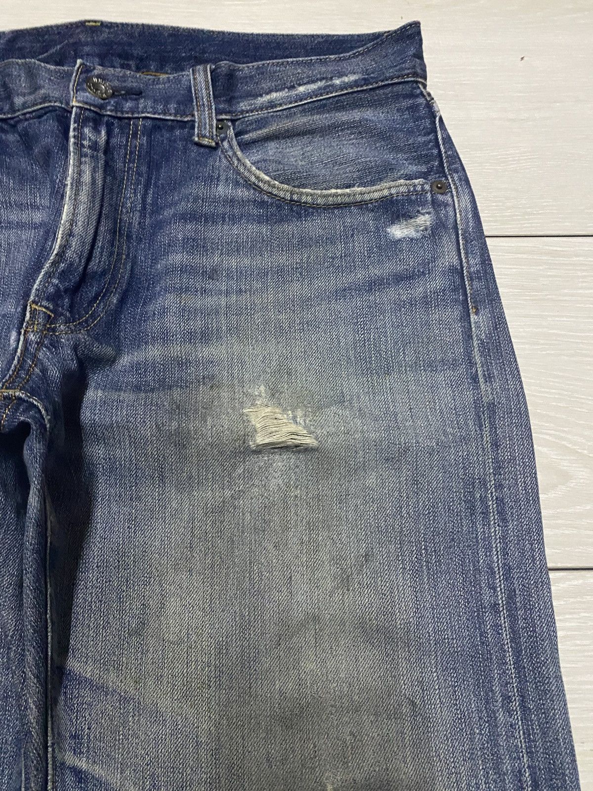 Undercover × Uniqlo Vintage Uniqlo Selvedge Grunge Faded Wash Distressed Jeans Size US 34 / EU 50 - 8 Thumbnail