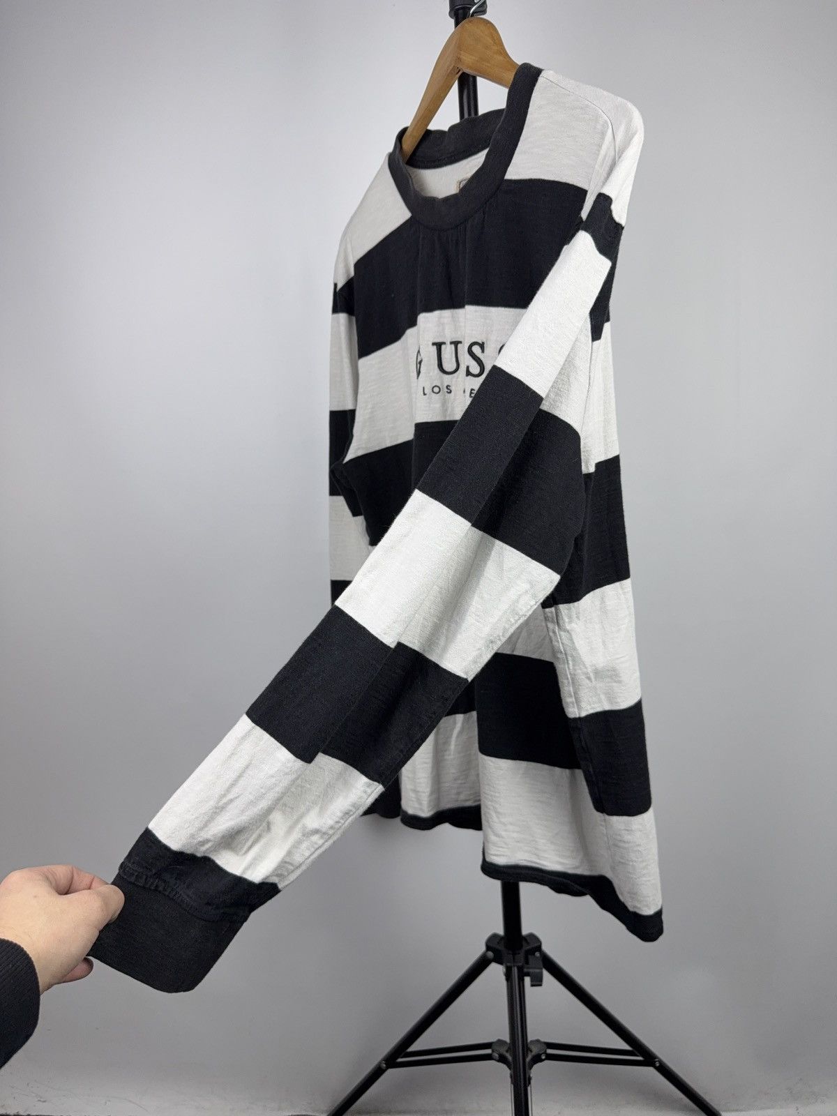 Guess Retro 90s Guess Originals Logo Striped Logo Long Sleeve Tee Size US L / EU 52-54 / 3 - 7 Thumbnail