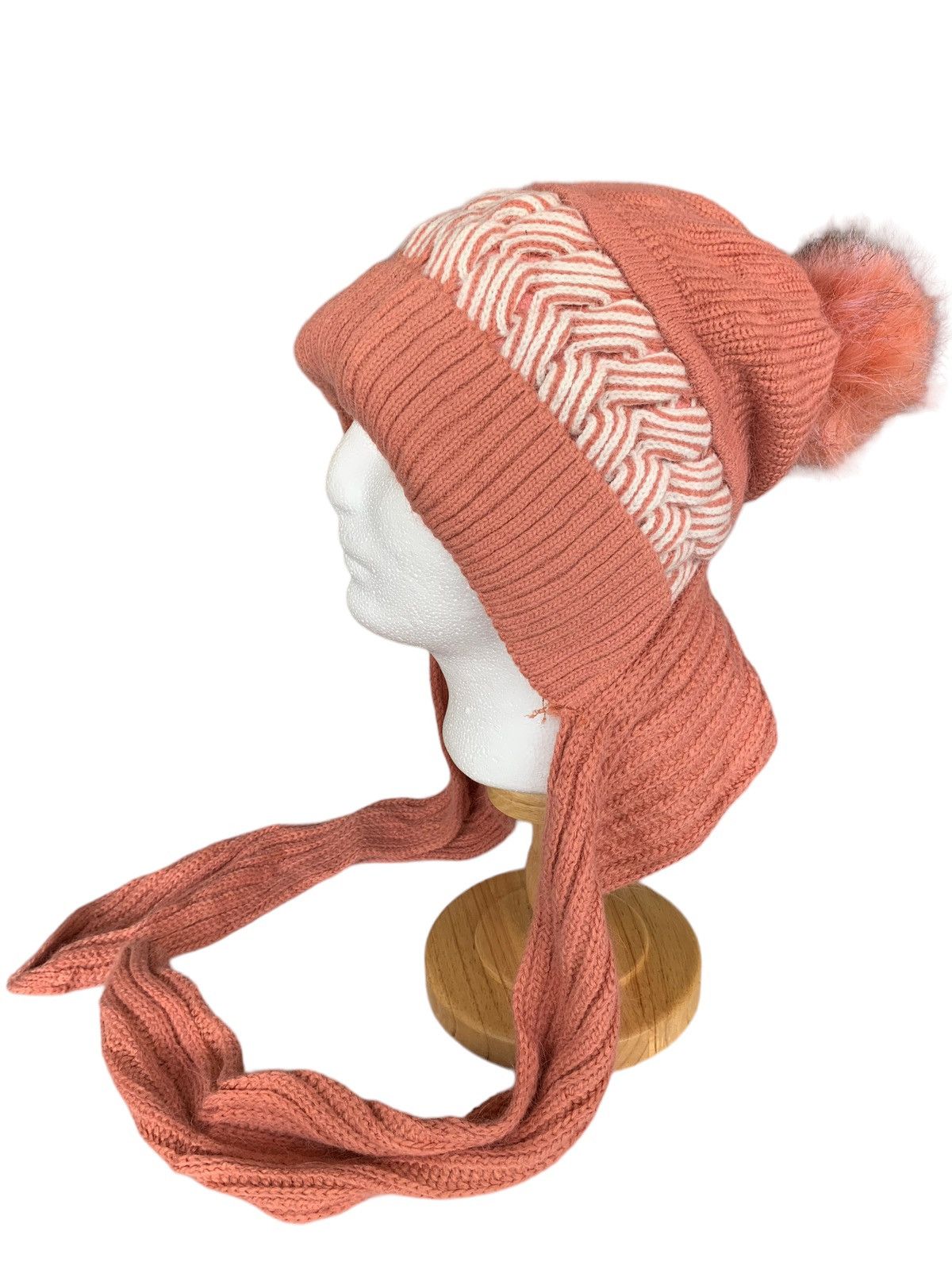 Japanese Brand Hand Crochet Knitted Chunky Alpaca Beanie Hats Size ONE SIZE - 6 Thumbnail