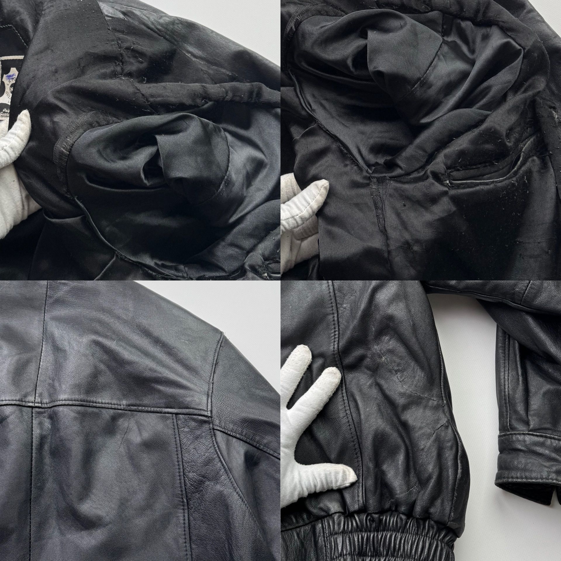 Japanese Brand Vintage Thrashed Leather Bomber Jacket B750(V507) Size US M / EU 48-50 / 2 - 4 Thumbnail