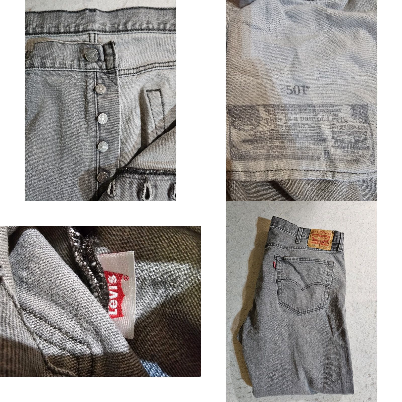 Levi's VINTAGE Levi's 501 XX Jeans Mens Medium Gray 42x30 Denim Cotton 90s Style Regular Straight Size US 42 / EU 58 - 9 Thumbnail