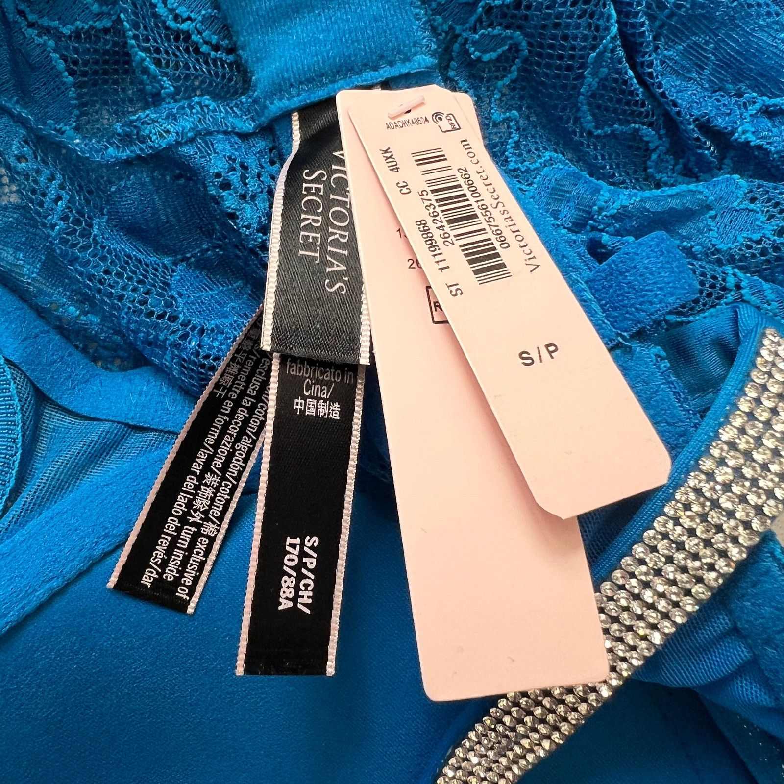 Victoria's Secret VICTORIA’S SECRET Blue Lace Shine Strap Teddy Bodysuit, S Size S / US 4 / IT 40 - 4 Thumbnail