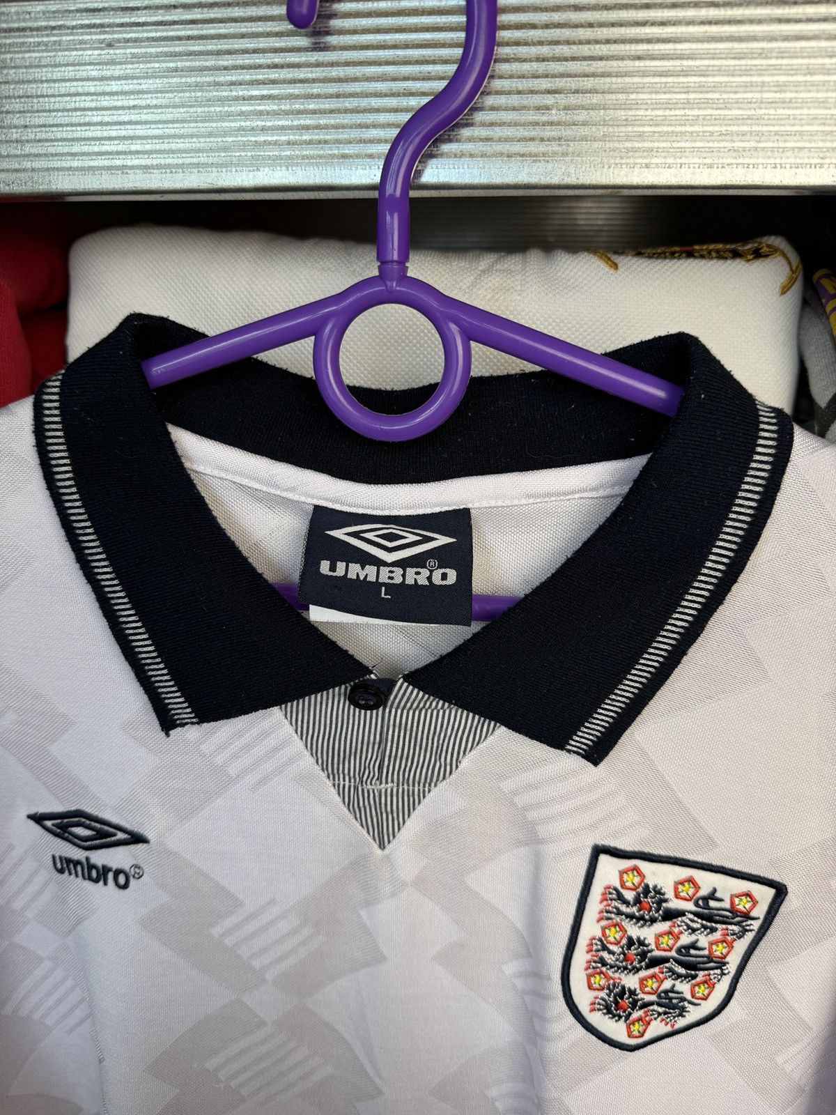 Umbro Vintage 00s Umbro England Soccer tee Blockore Drill Size US L / EU 52-54 / 3 - 7 Thumbnail