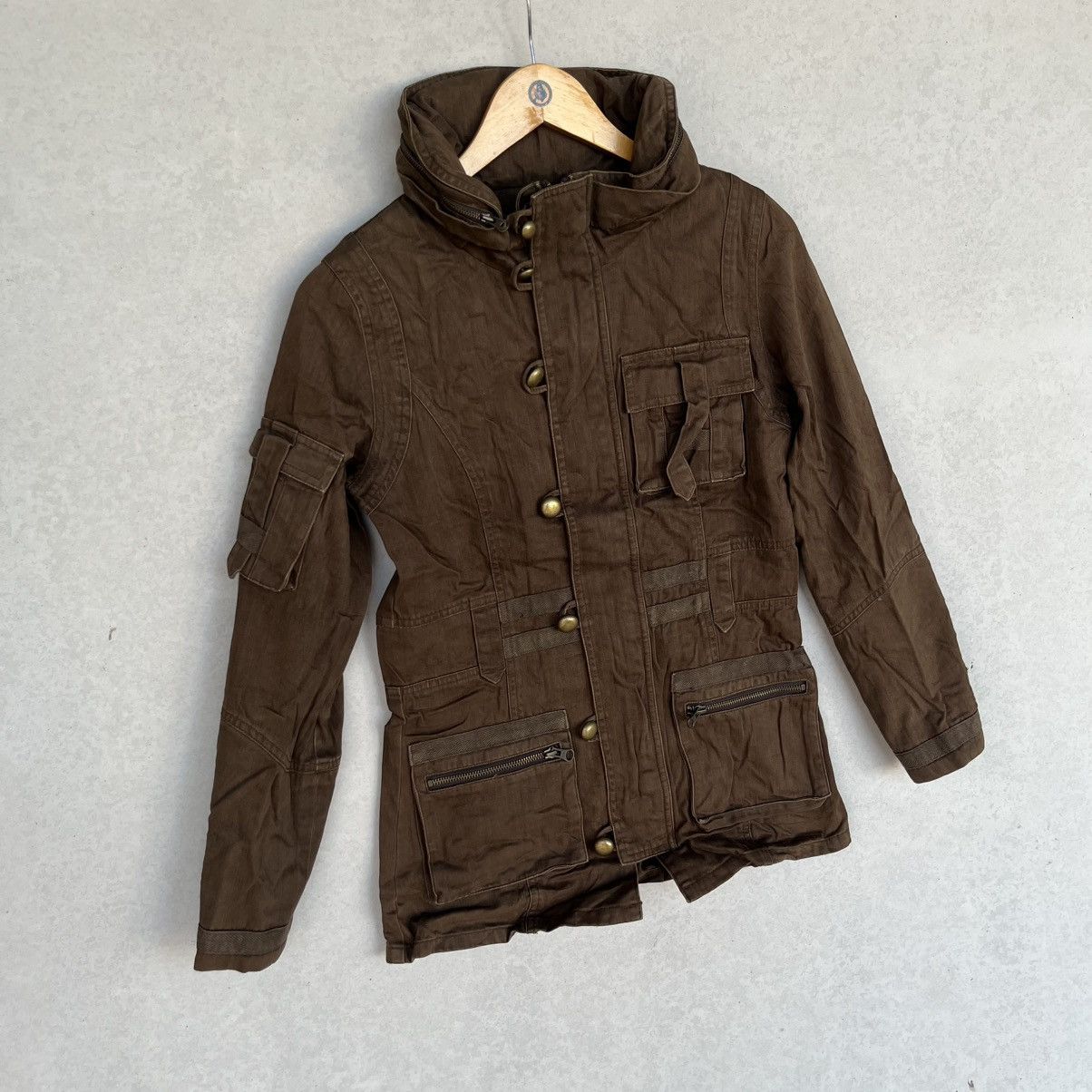 Other Vintage Takeo Kikuchi Brown Hooded Jacket Pockets Size S Size US S / EU 44-46 / 1 - 3 Thumbnail