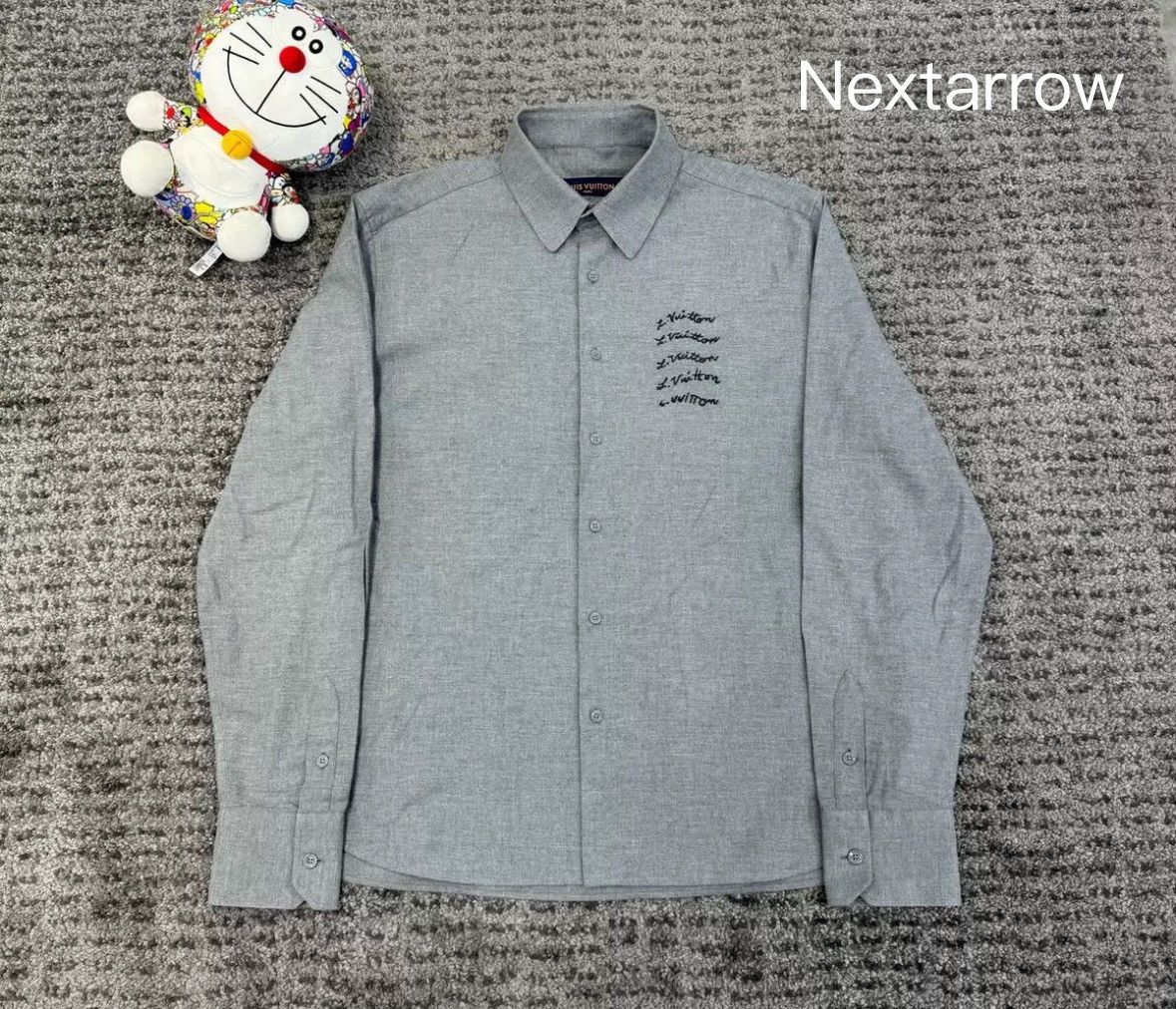 Louis Vuitton LOUIS VUITTON LV Logo Embroidered Mixed Fabric Shirt Size US M / EU 48-50 / 2 - 1 Thumbnail