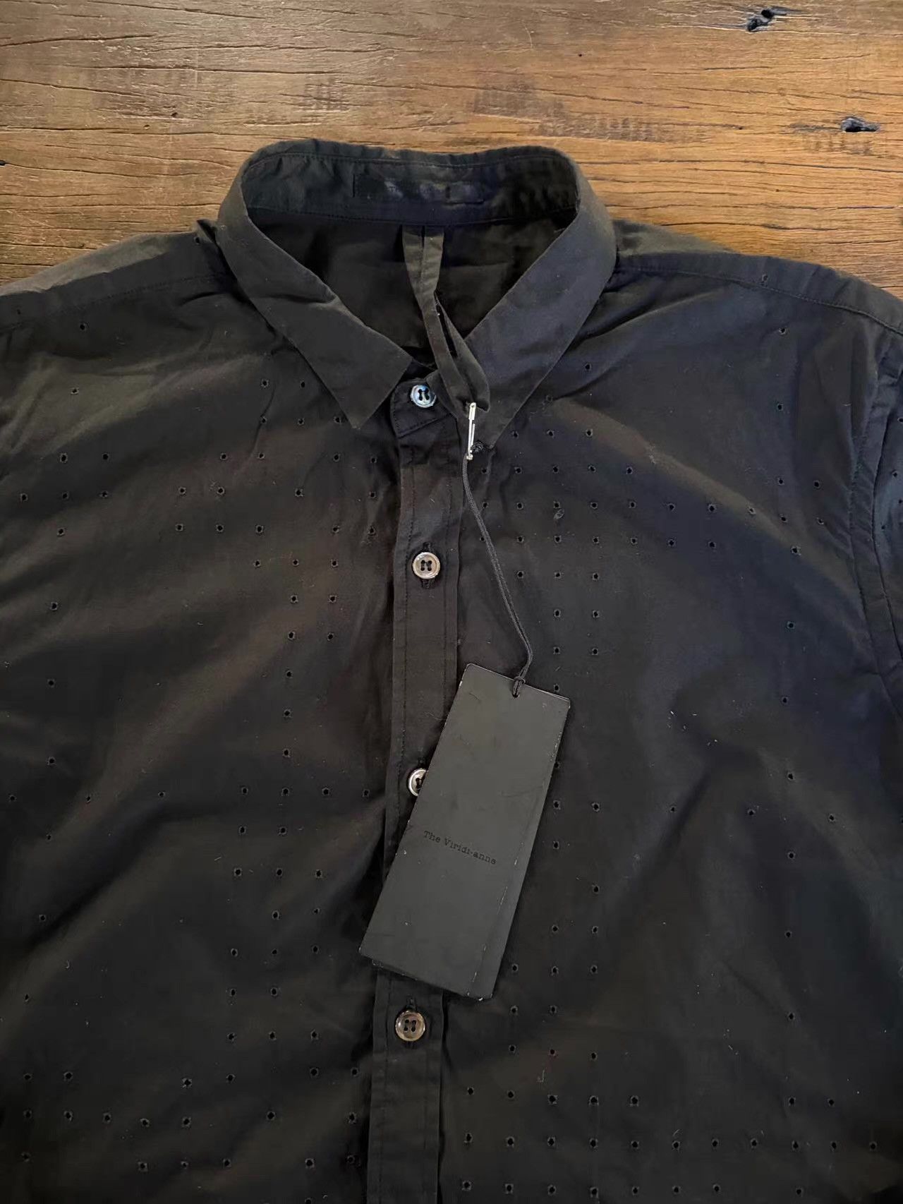 The Viridi-anne The Viridi‑Anne Black Morse Code Perforated Shirt Ｑ25 Size US M / EU 48-50 / 2 - 3 Thumbnail