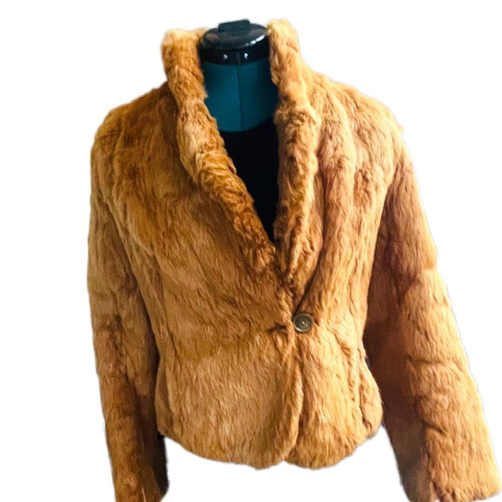 Vintage FUR COAT Y2K Vintage SPLIT END LTD. British Tan Genuine Rabb Size S / US 4 / IT 40 - 5 Thumbnail