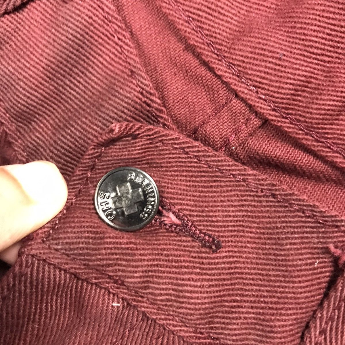 If Six Was Nine × Japanese Brand × Seditionaries BERNINGS SHO DARK RED PUNK PANTS Size US 31 - 15 Thumbnail