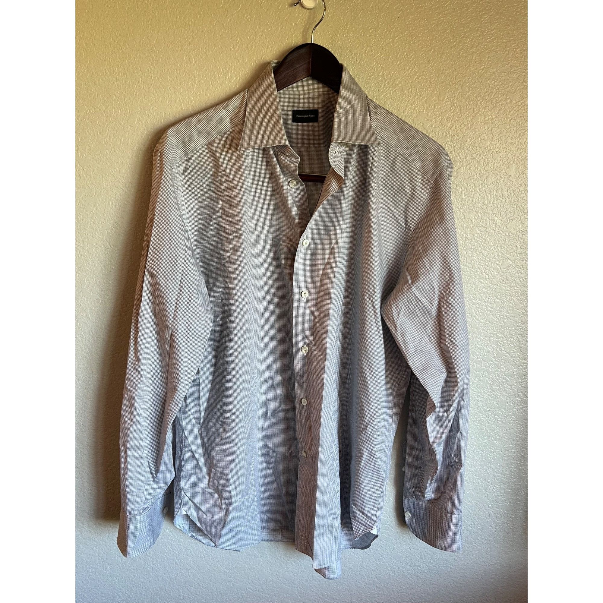 Ermenegildo Zenga Long Sleeve Button Up Shirt - Size 16.5