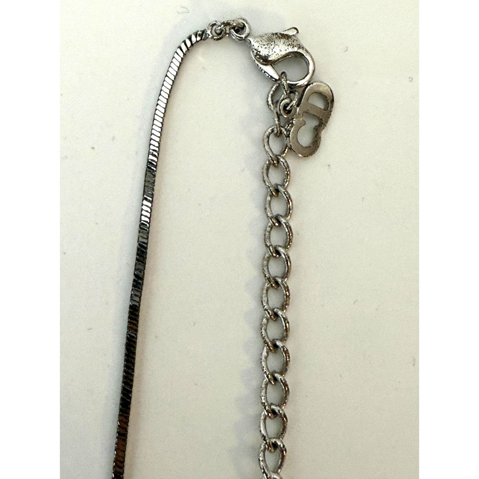 Christian Dior Monsieur Vintage Christian Dior #2 Pendant Necklace Silver Pink Charm Size ONE SIZE - 4 Thumbnail