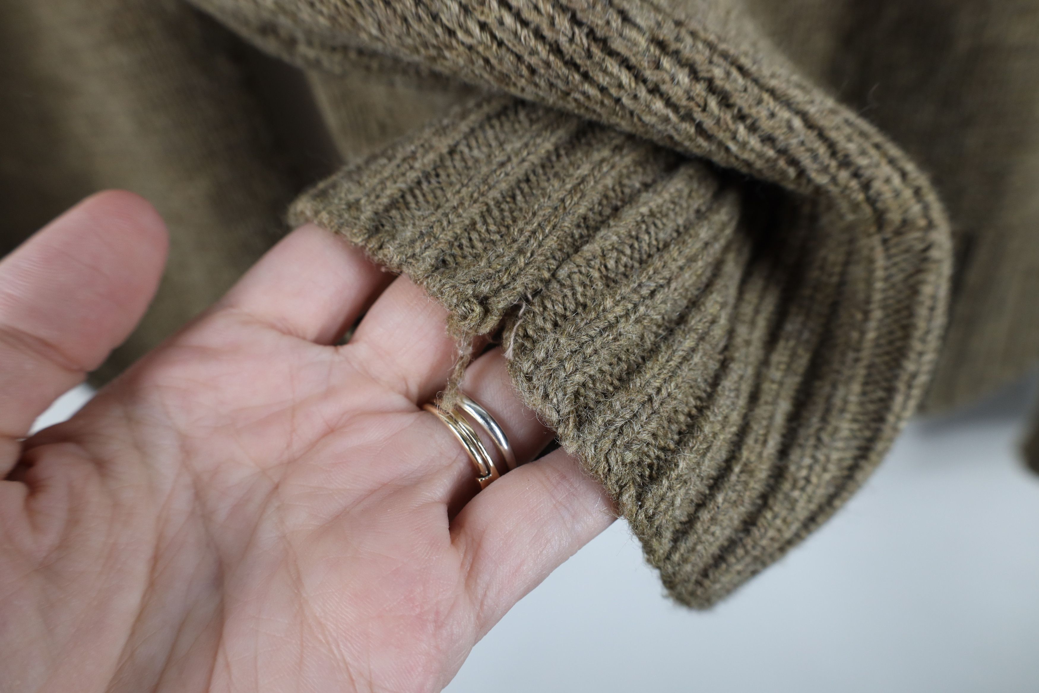 Vintage Vintage 90s Streetwear Knit Henley Sweater Beige Brown Size US M / EU 48-50 / 2 - 10 Thumbnail