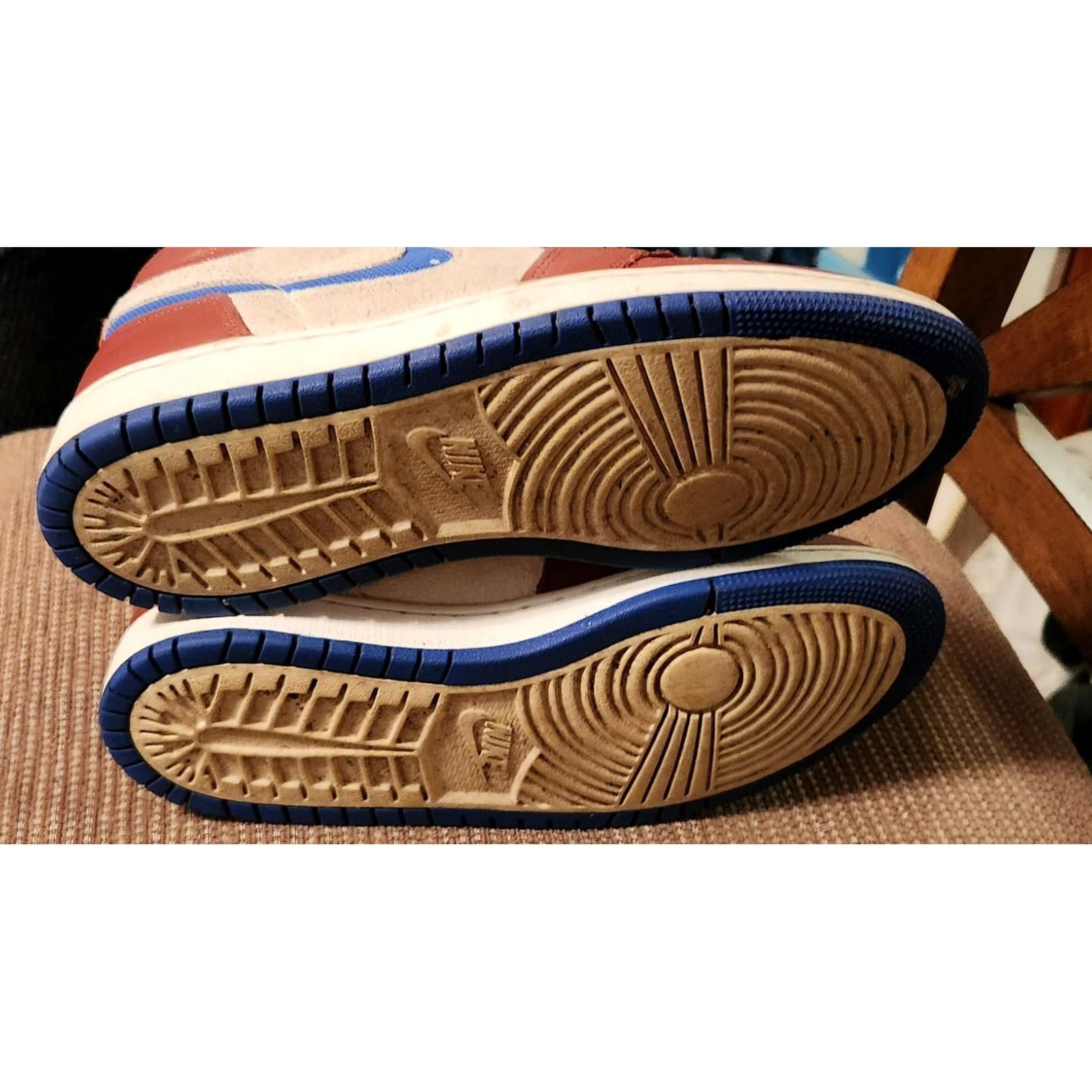 Jordan Brand Nike Air Jordan 1 Zoom Air CMFT Royal Redstone Womens 7 Sneaker High Top Leather Cushioned 2021 Basketball Mens Womens Girls Size US 7 / IT 37 - 4 Thumbnail