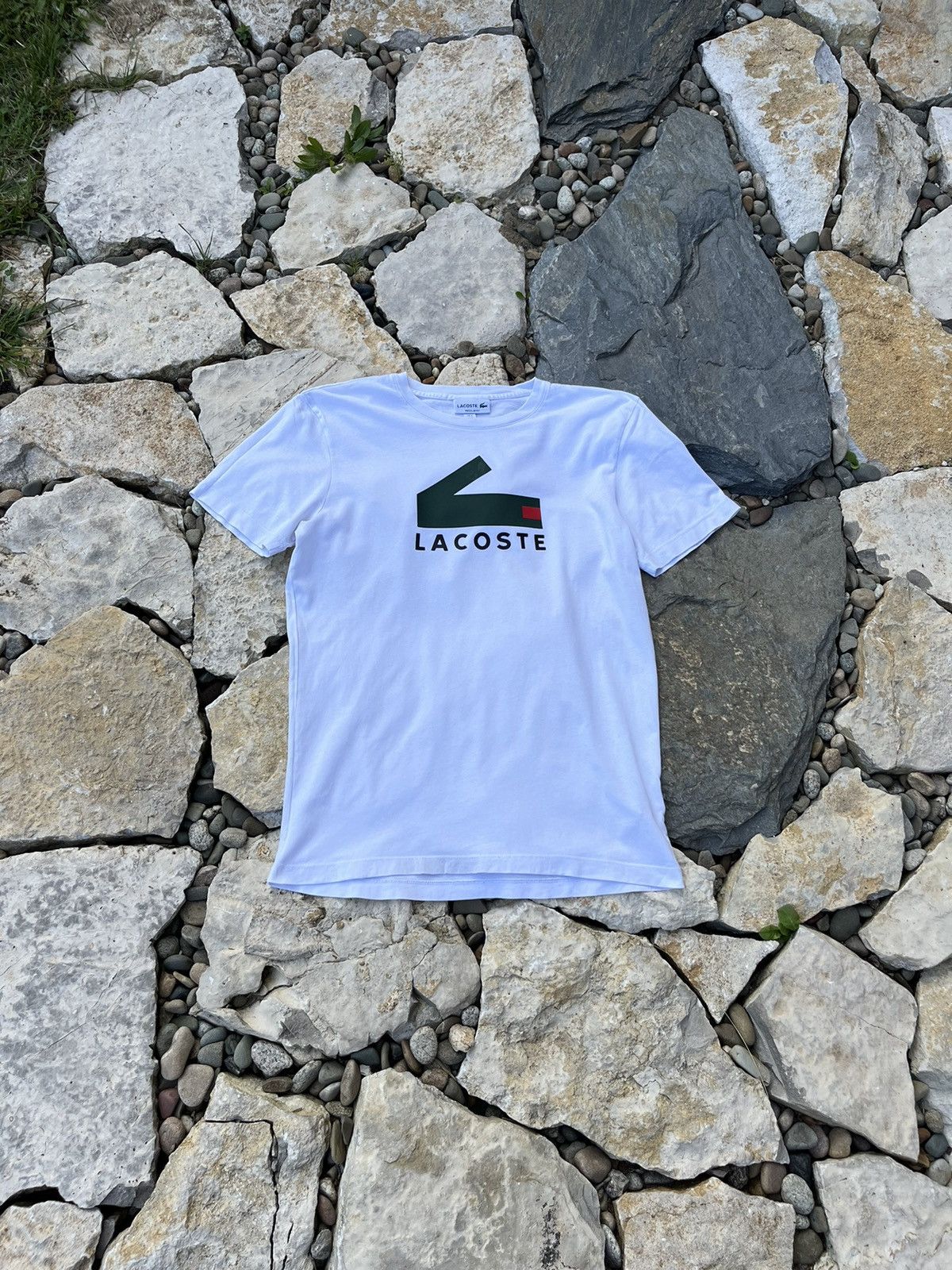 Lacoste × Vintage Vintage Lacoste funny block big logo y2k pixel tee t-shirt Size US S / EU 44-46 / 1 - 1 Thumbnail